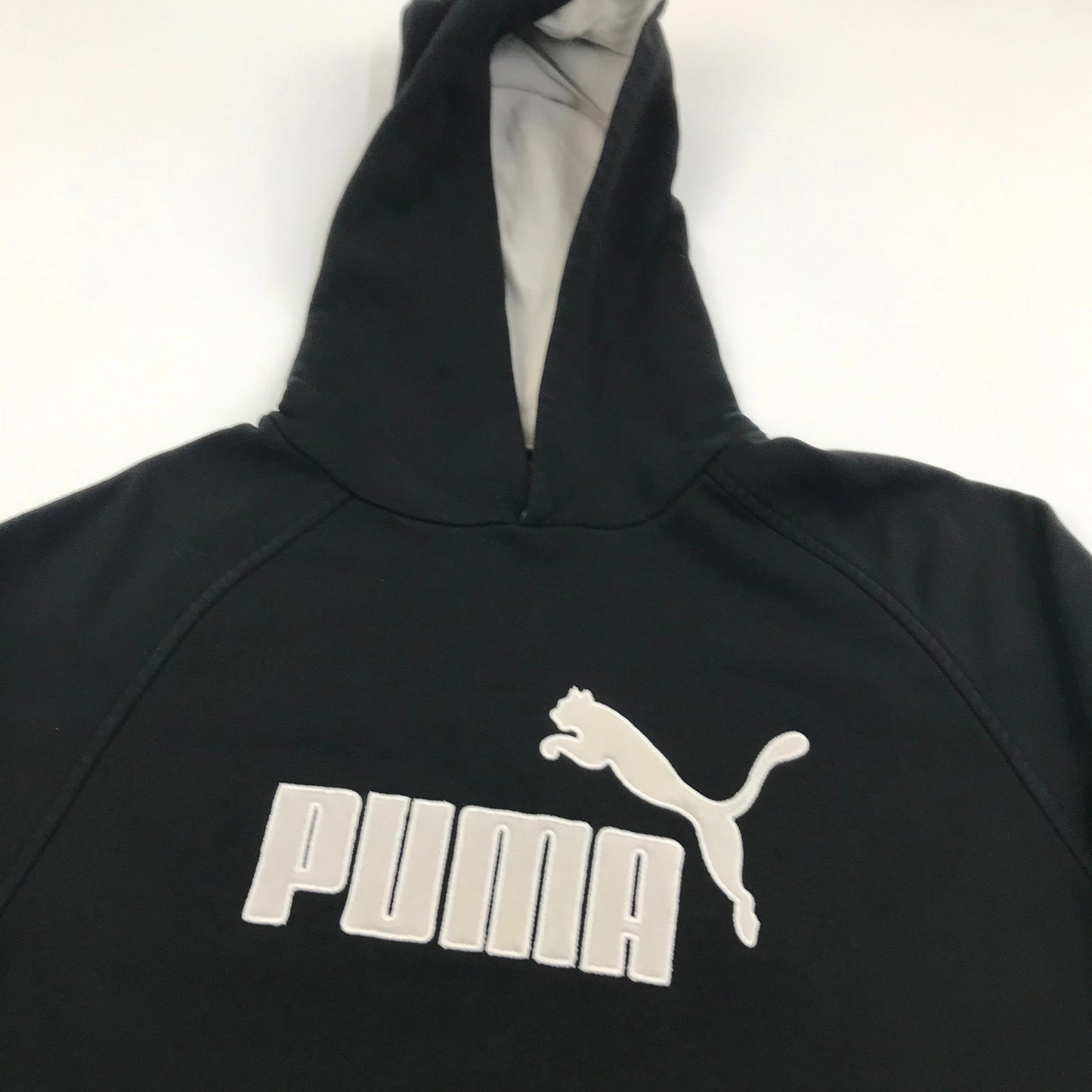 Womens PUMA Black Spellout Hoodie , Size 2XL