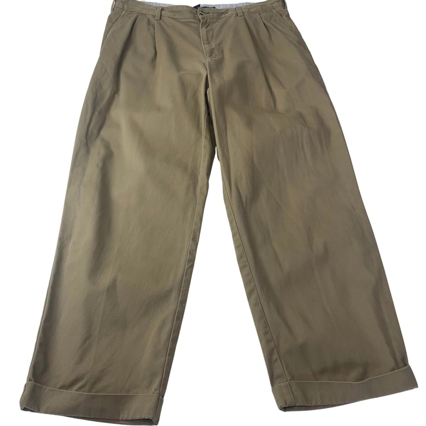 Tommy Hilfiger Trousers Vintage Khaki Pleated Relaxed Fit Mens W40 L30