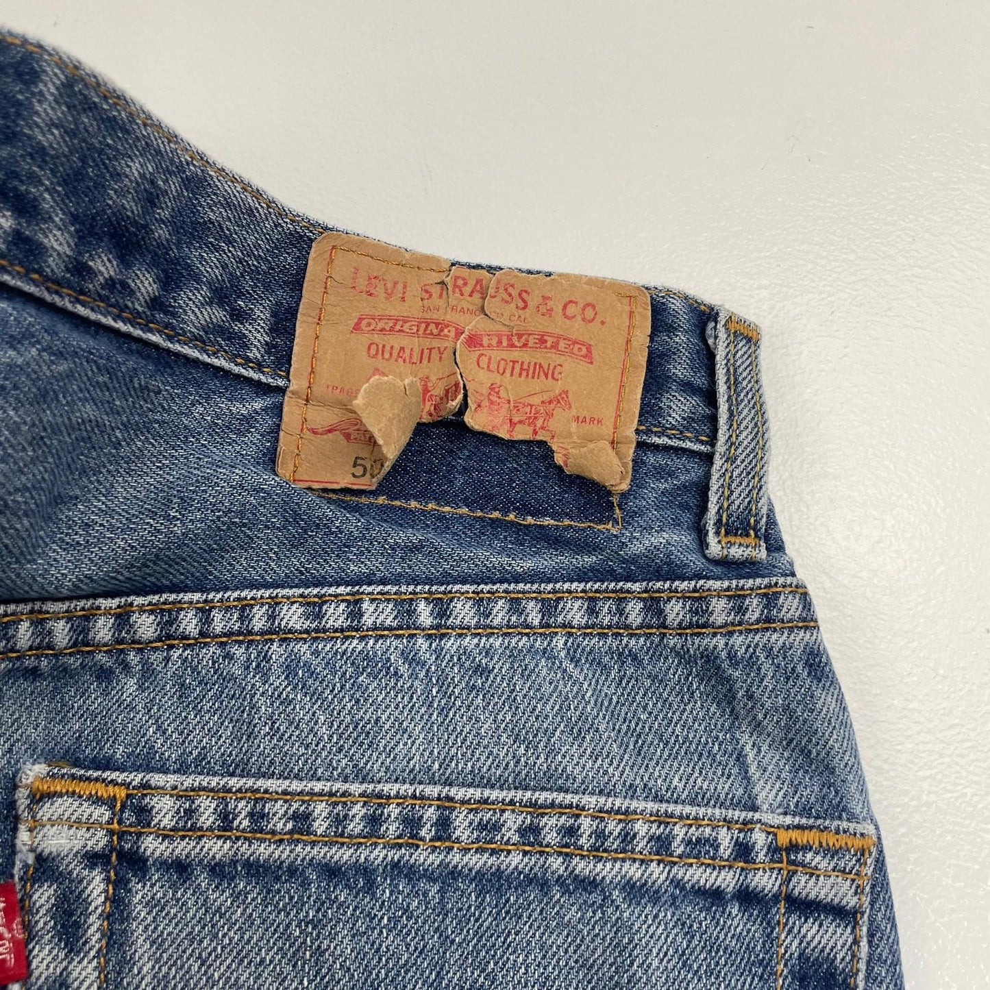 LEVI'S 505 Jeans Regular Fit Classic Stonewashed Denim Blue Mens W31 L30