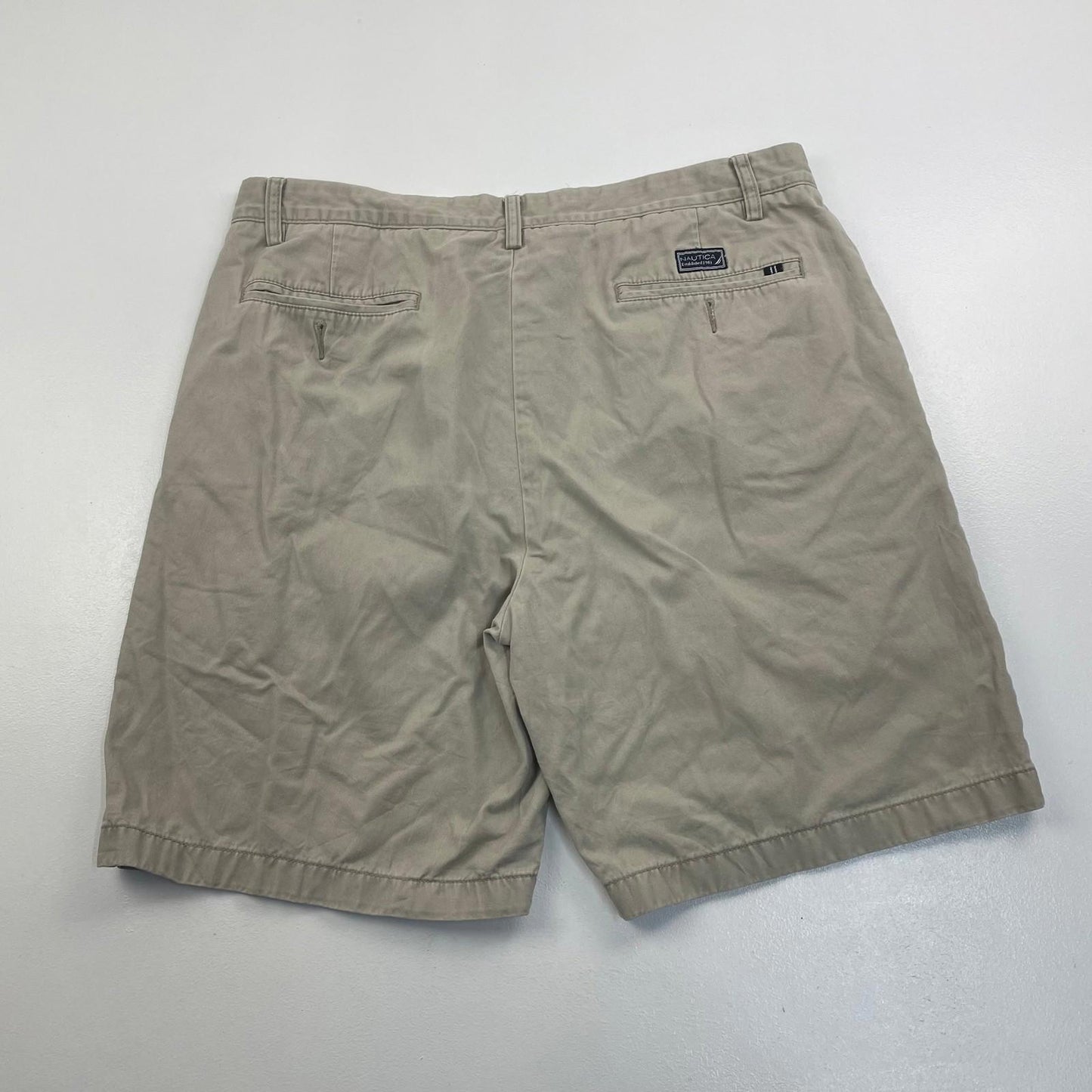 Nautica Chino Shorts Classic Casual Beige Cotton Mens 36
