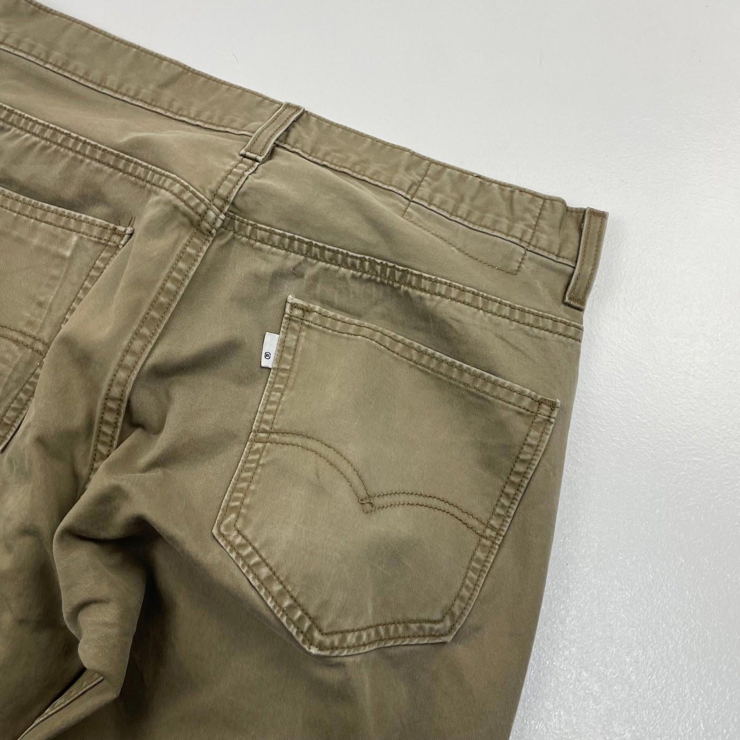 Levi's Straight Leg Khaki Chino Casual Trousers Mens 32
