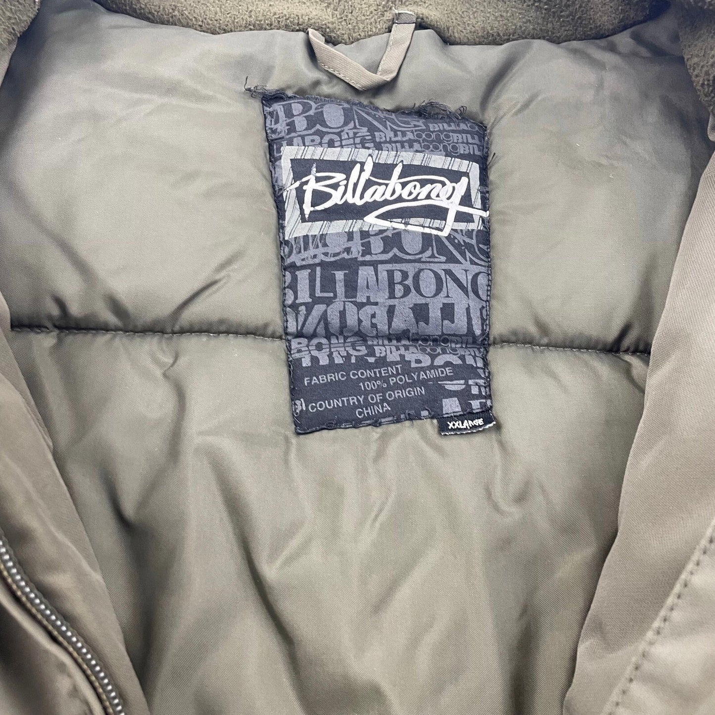 Men’s BILLABONG Padded Green Jacket , Size 2XL