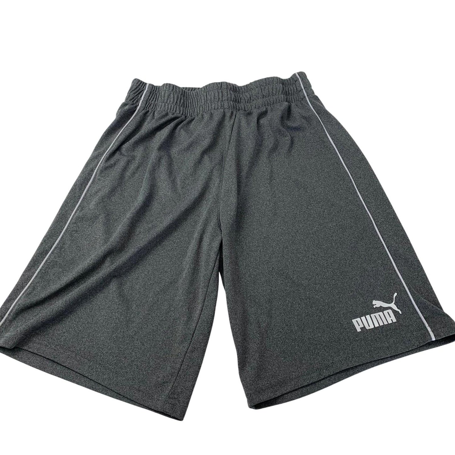 PUMA Athletic Shorts Elastic Waist Grey Boys M 10/12