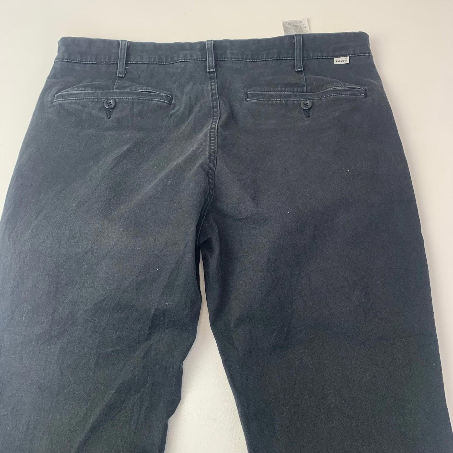 Levi Strauss Chino Trousers Regular Fit Classic Black Mens Size 36 x 30