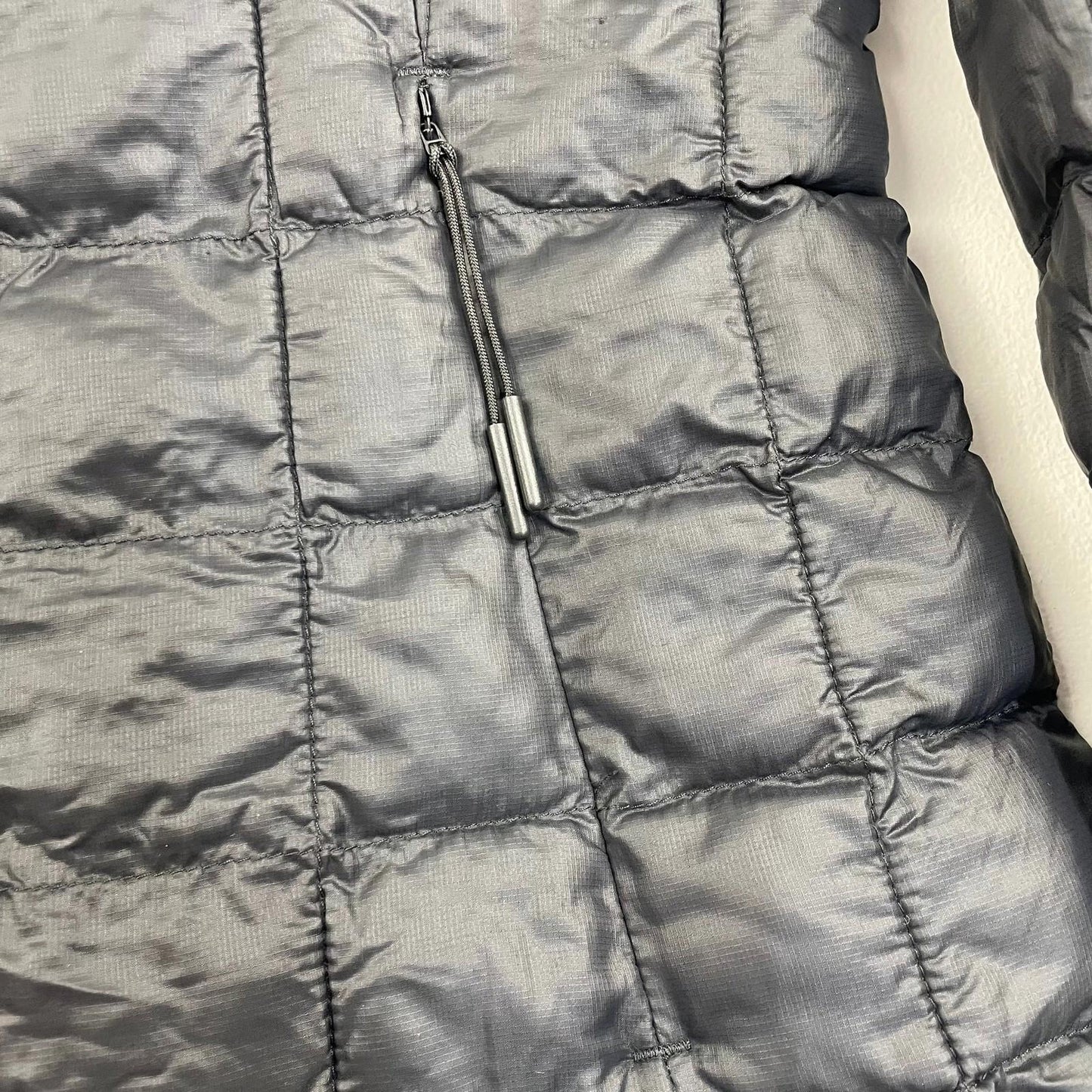 THE NORTH FACE Women's Quilted Puffer Jacket Black Hooded Mid-Length , SIZE XS
