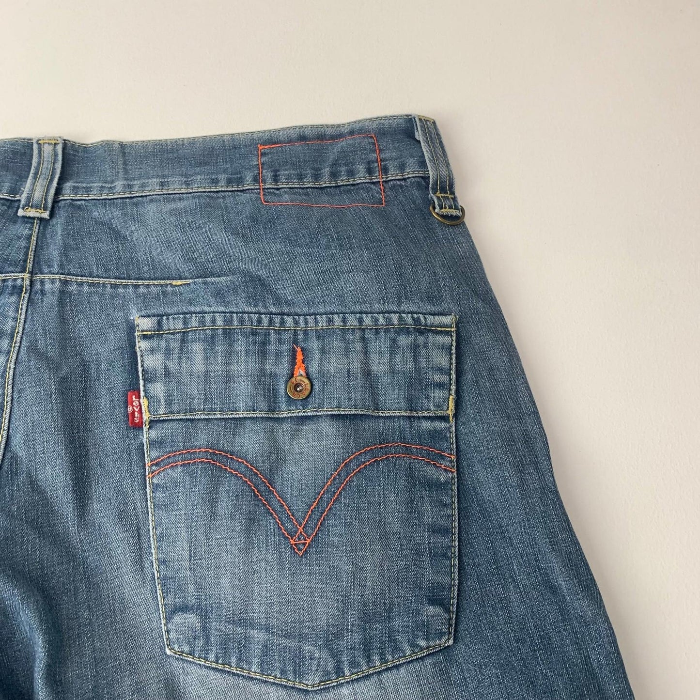 Levi's Denim Jorts Light Wash Button Fly Casual Relaxed Fit Blue Mens 38