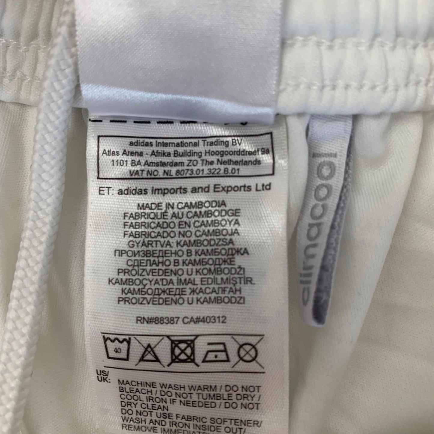 ADIDAS ClimaCool Athletic Shorts White Striped Breathable Mens M