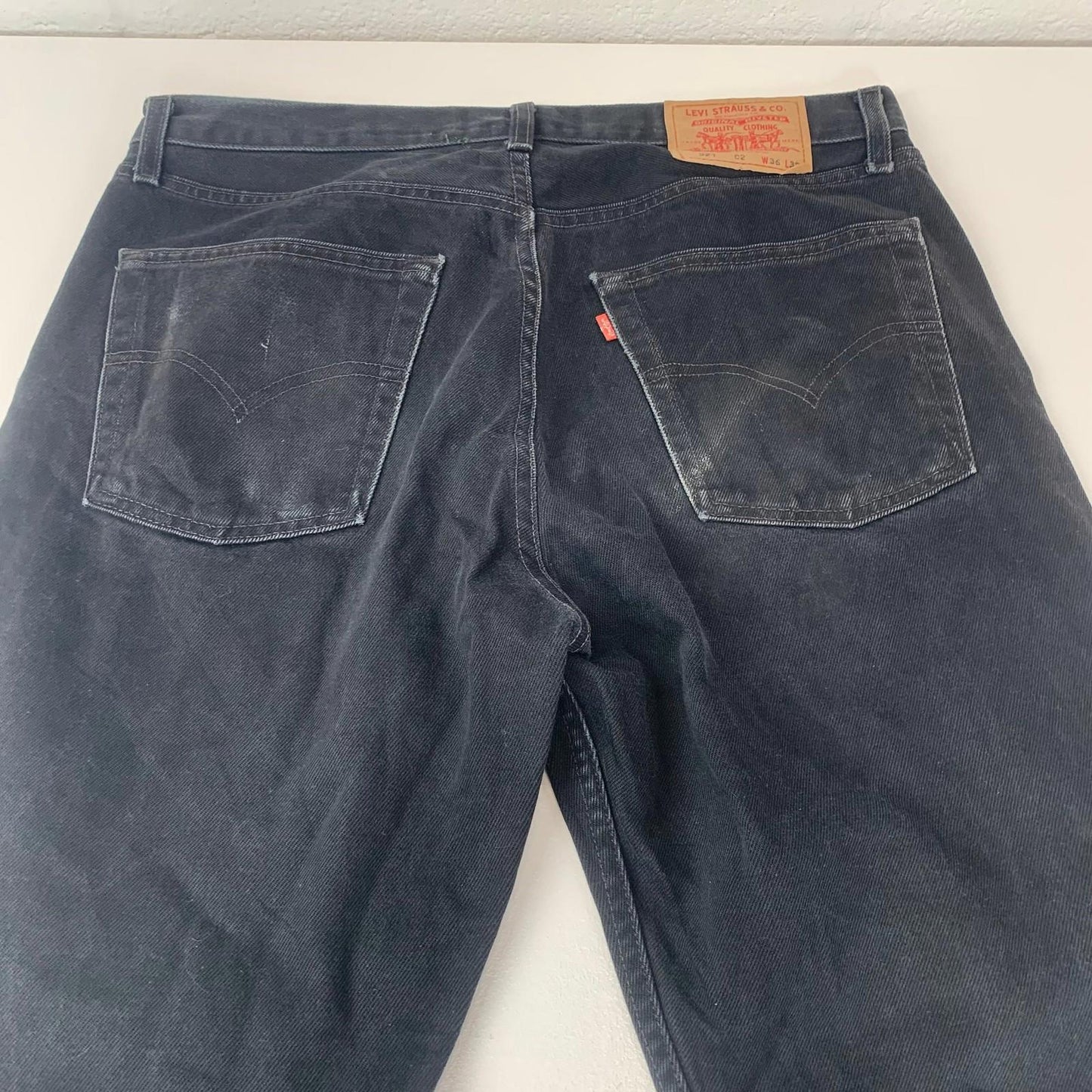 LEVI'S 521 Jeans Regular Fit Straight Leg Black Mens W36 L32