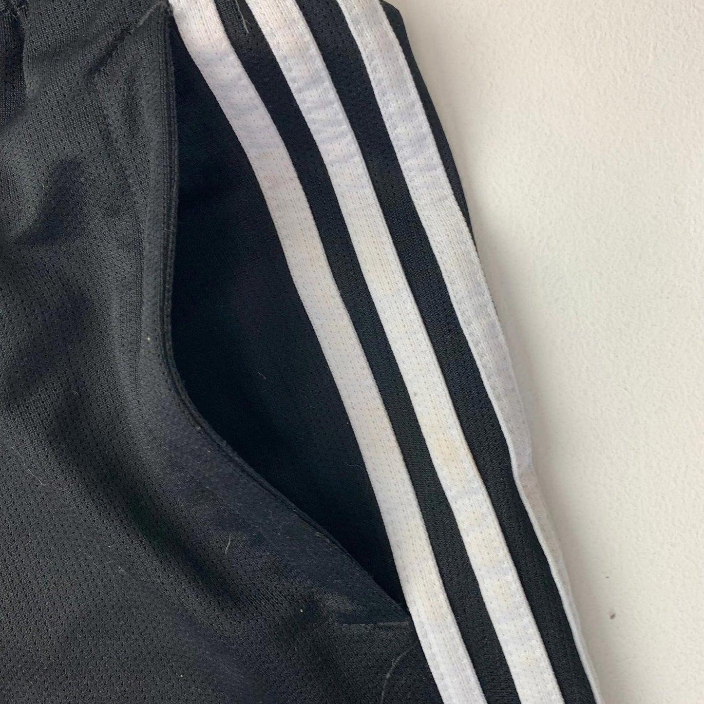 Adidas Performance Shorts Black White Stripes Boys UK L 13-14Y