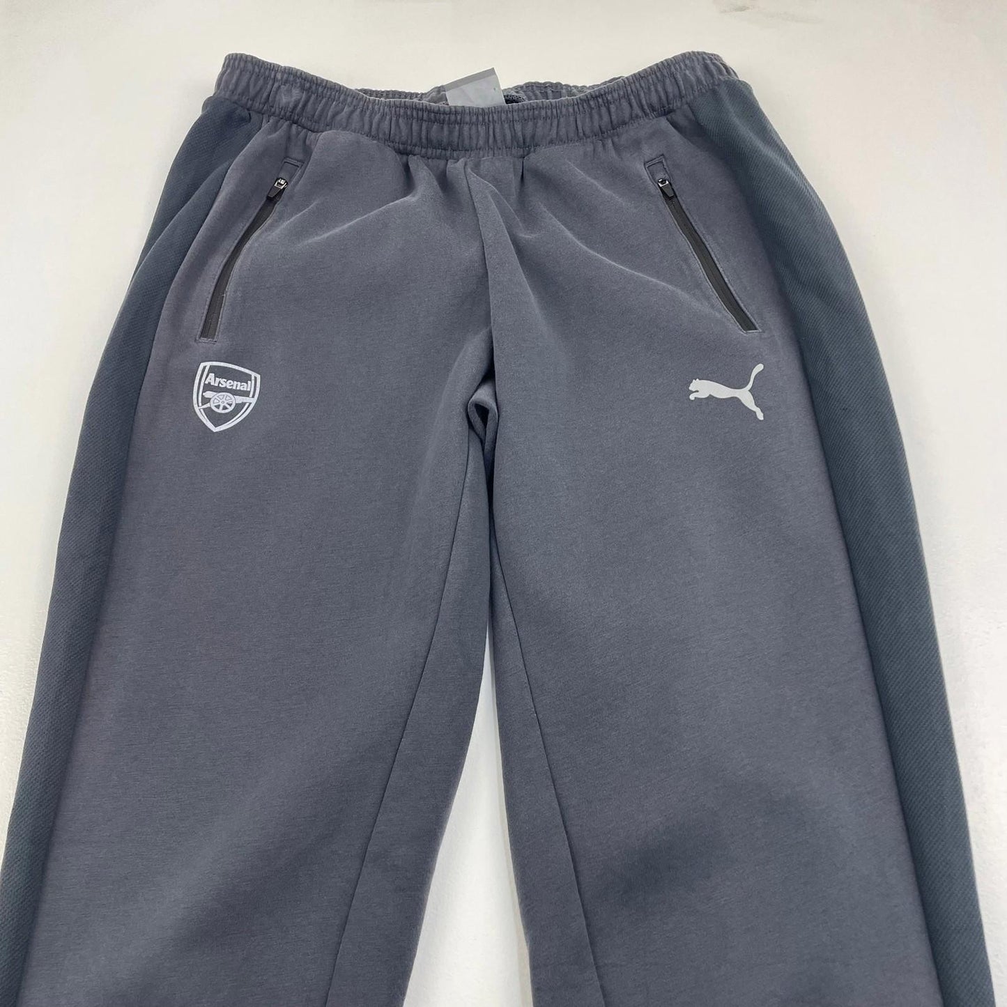 Puma Arsenal Joggers Elastic Waist Grey Logo Size Medium