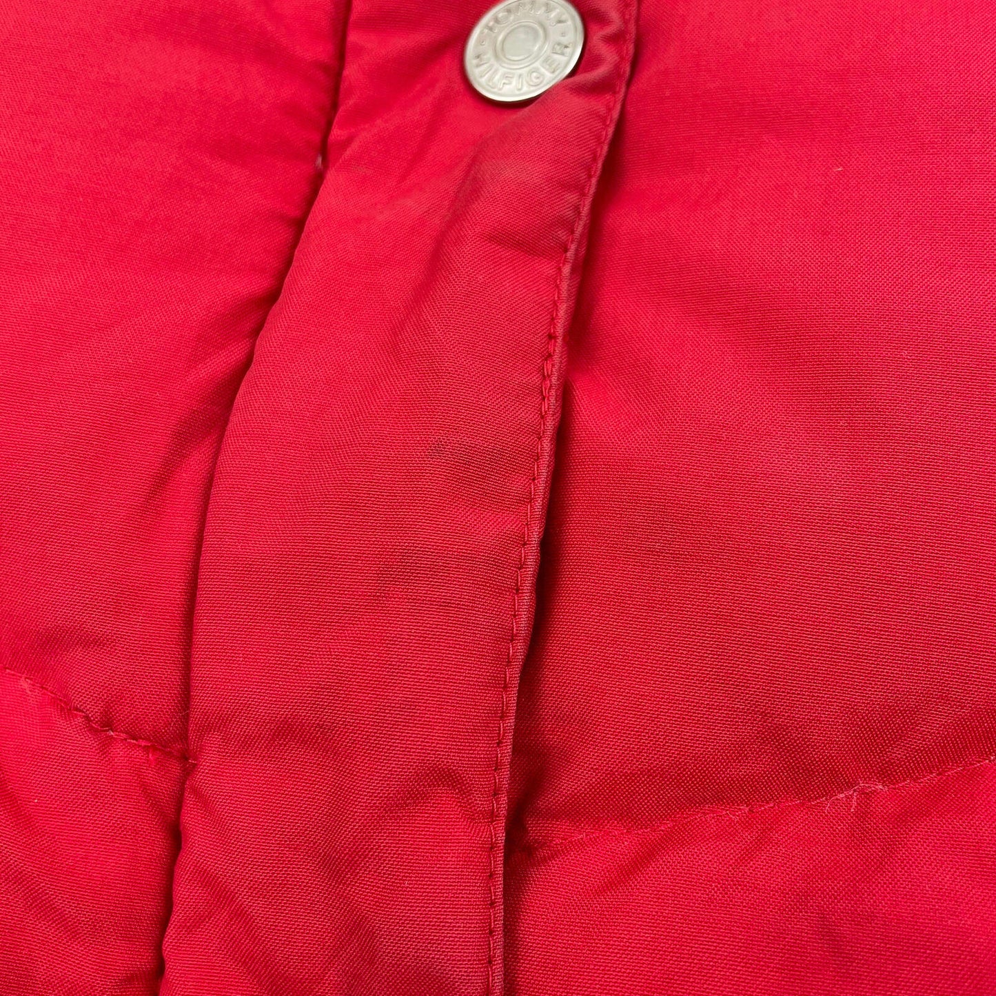 Women’s TOMMY HILFIGER Red & Denim Gilet Puffer Jacket , Size Medium
