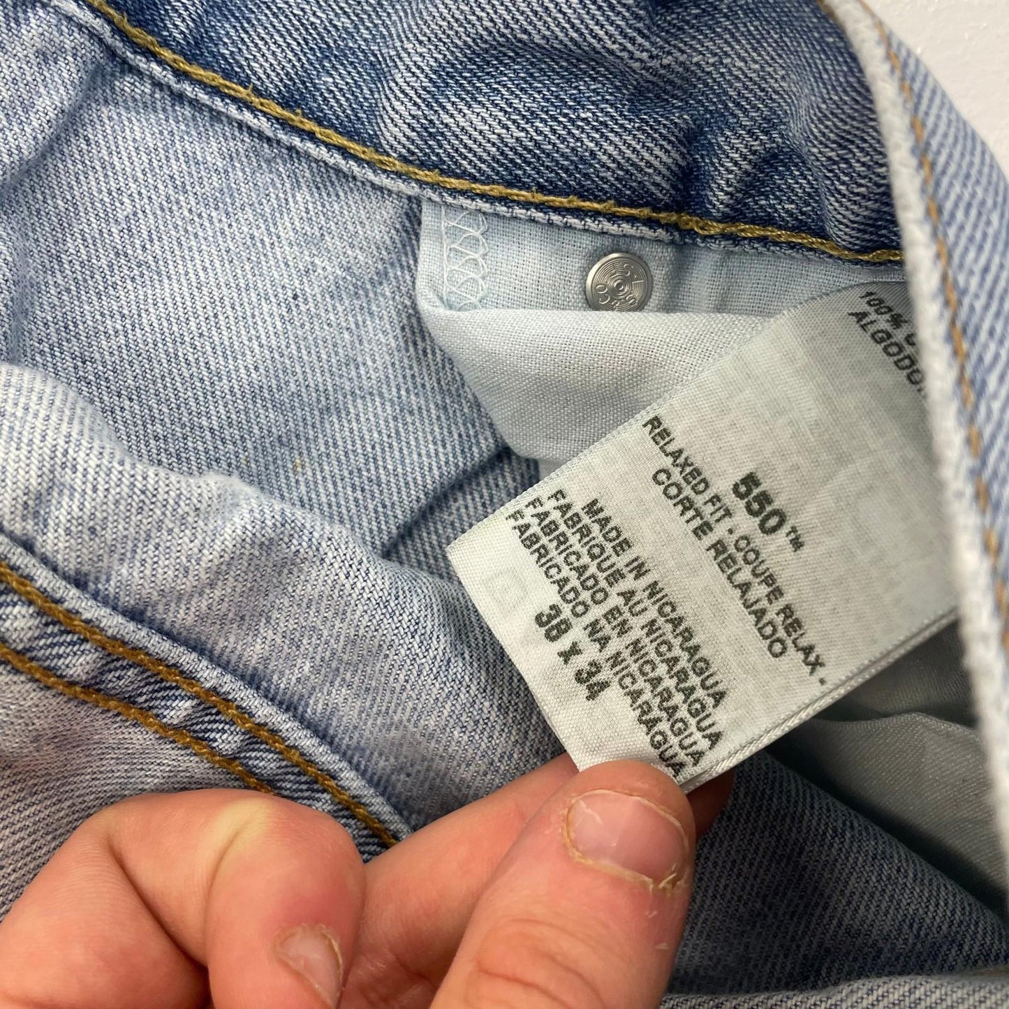 LEVI'S 550 Relaxed Fit Straight Leg Denim Light Wash Jeans Mens W38 L34