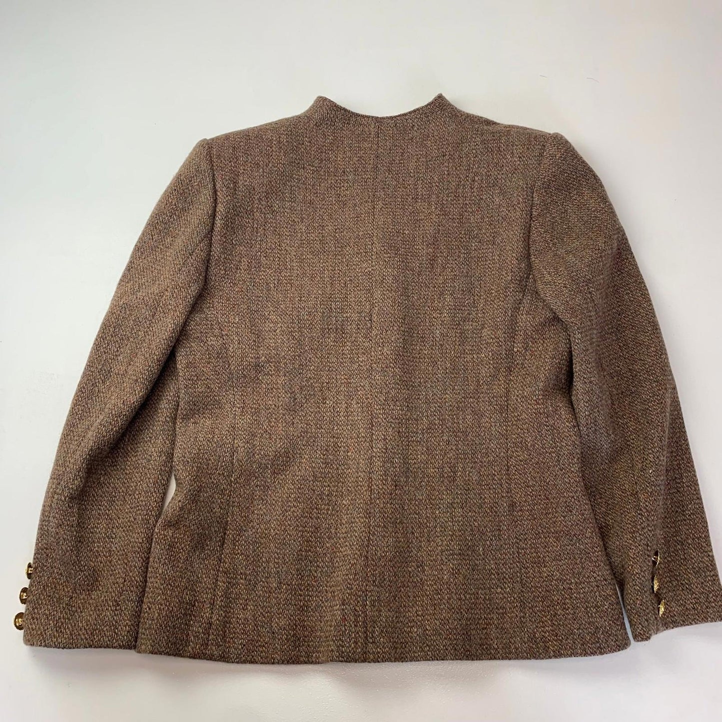 Luisa Spagnoli Jacket Blazer Classic Wool Tweed Brown Women Label Size 46