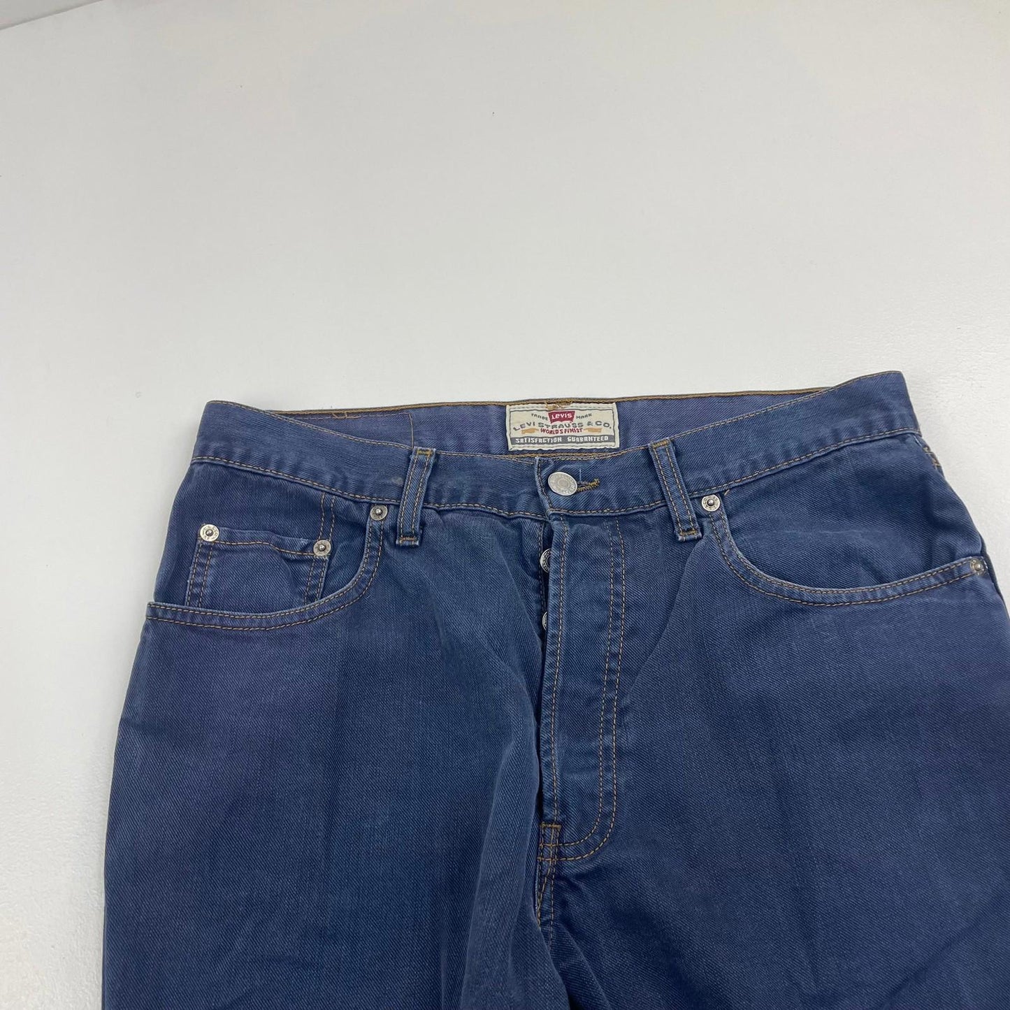 Levi Strauss Straight Leg Vintage Blue Denim Jeans Mens W32 L34