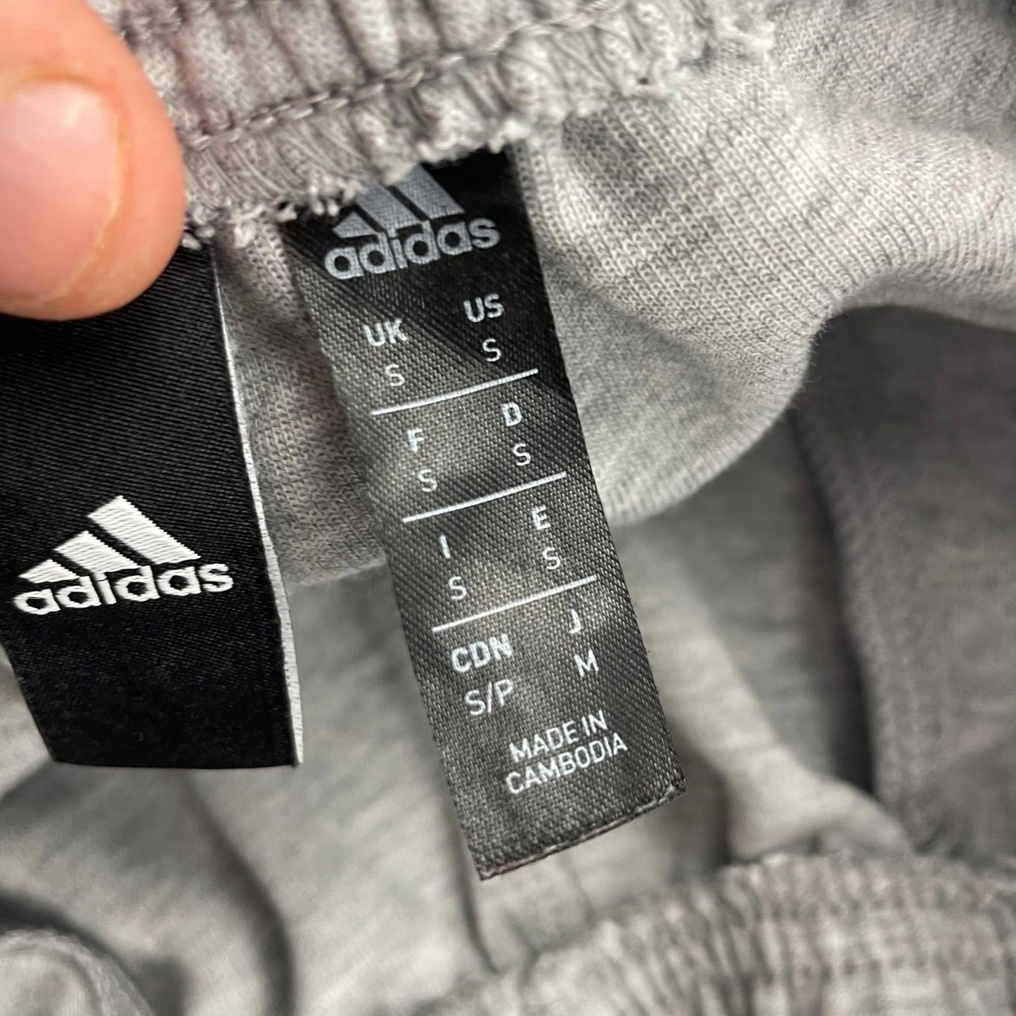 Adidas Athletic Shorts Elastic Waist Grey Mens UK S