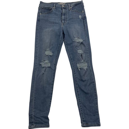 Levi's Mile High Super Skinny Distressed Jeans Blue Denim Women UK 8