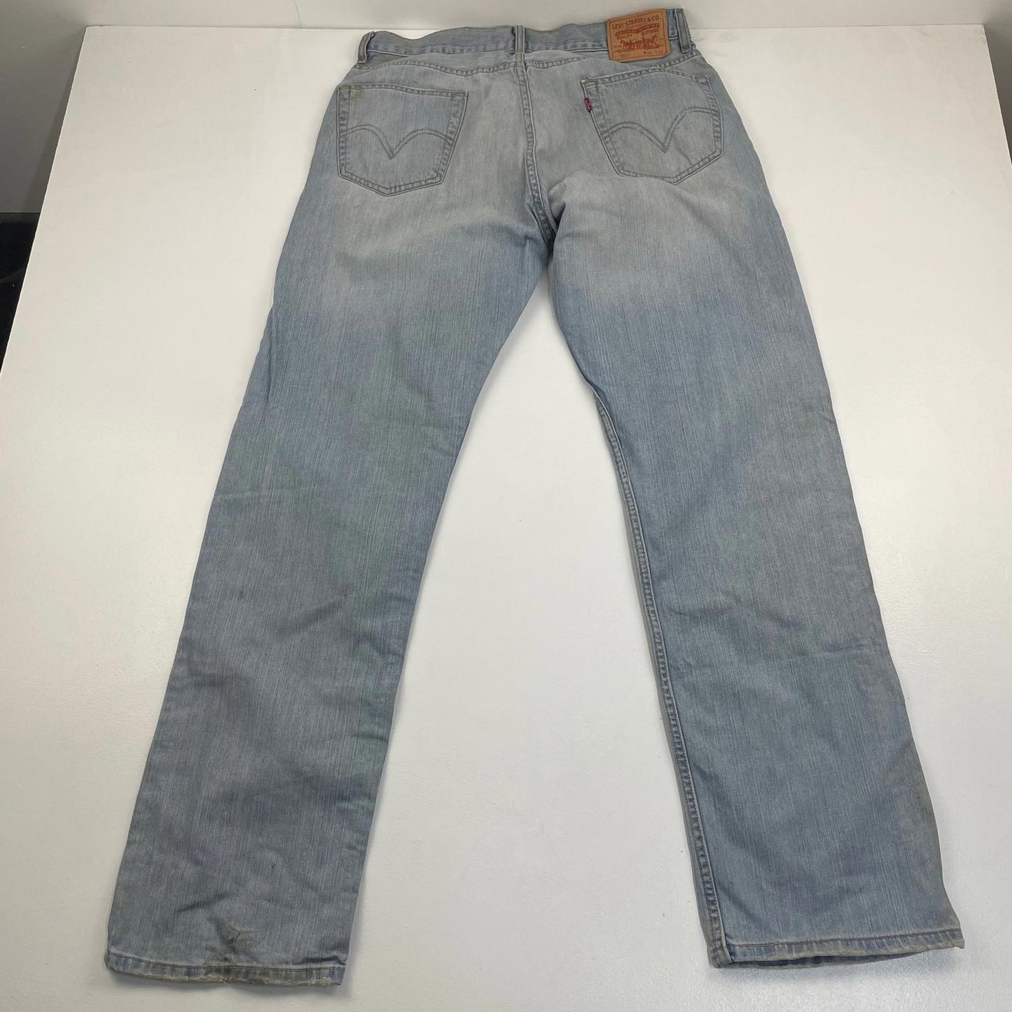 LEVI'S Vintage 505 Jeans Straight Leg Light Wash Blue Denim Mens W36 L34