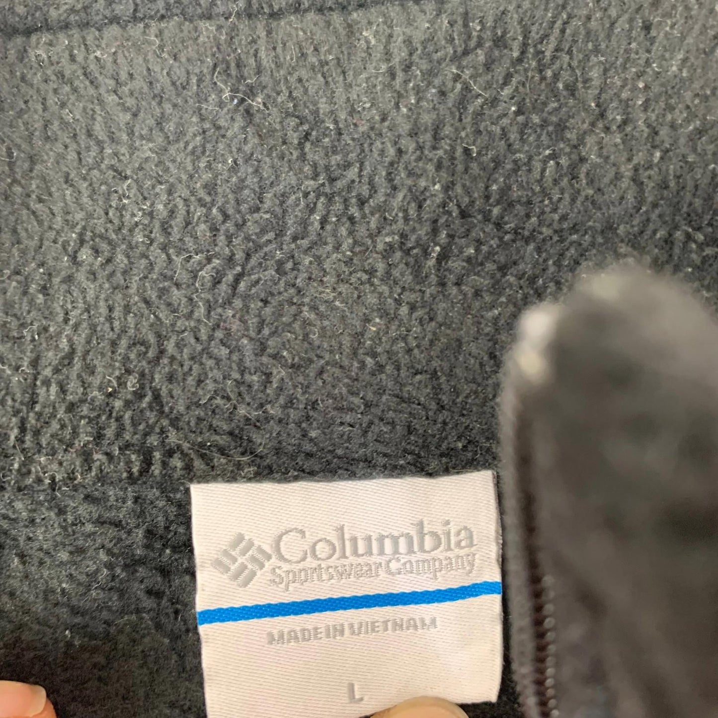 Columbia Fleece Track Jacket Black Full Zip Mens Large