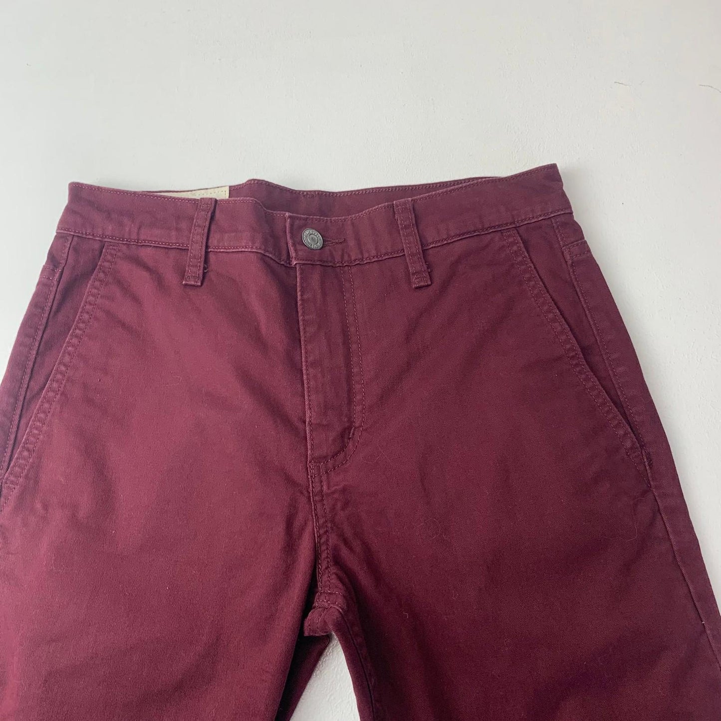 Levi's Trousers Chino Cotton Blend Burgundy Mens W28 L32
