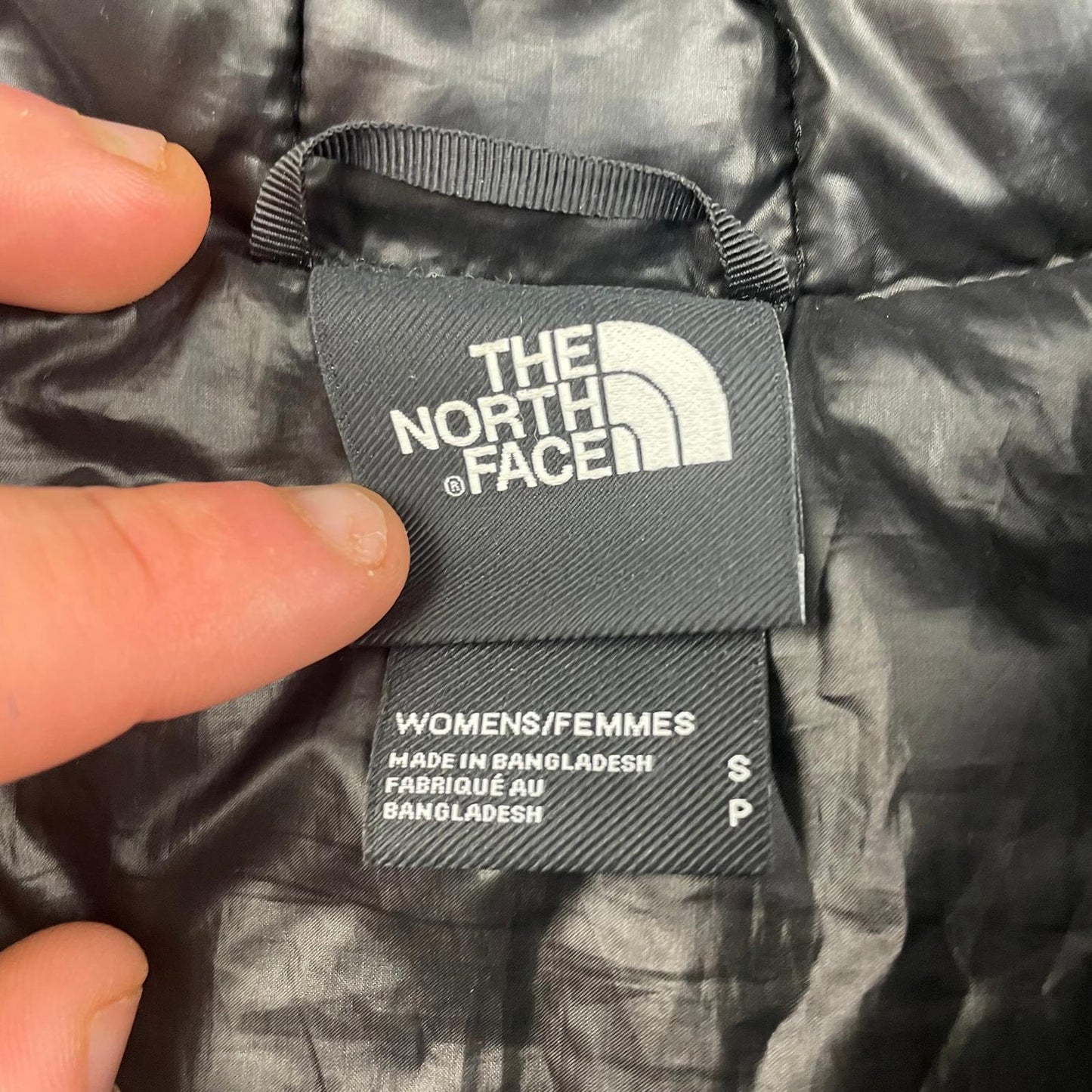 THE NORTH FACE Hooded Puffer Jacket Insulated Quilted Black Womens S
