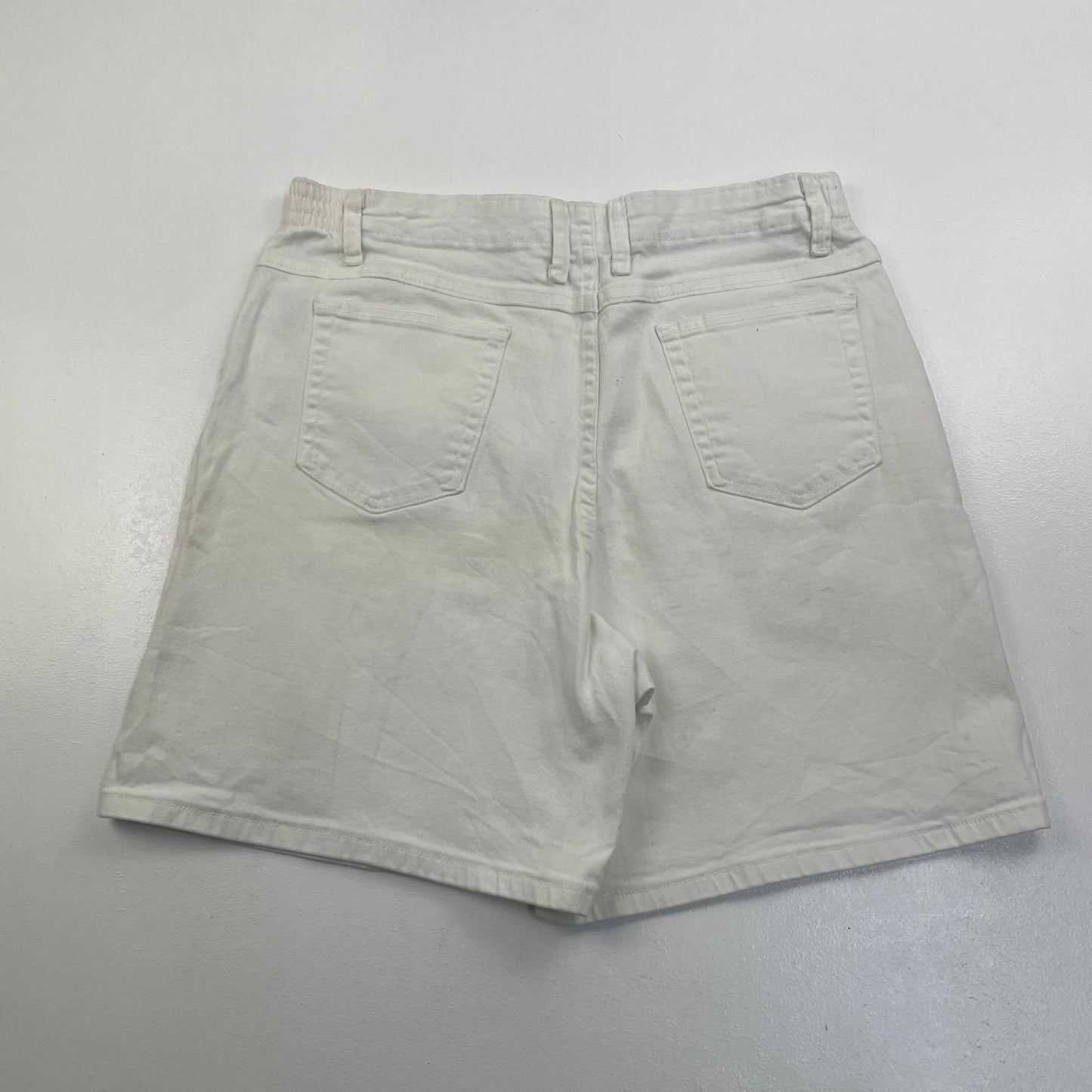 Lee Shorts Elastic Waist White Casual Bermuda Women's Label Size 14