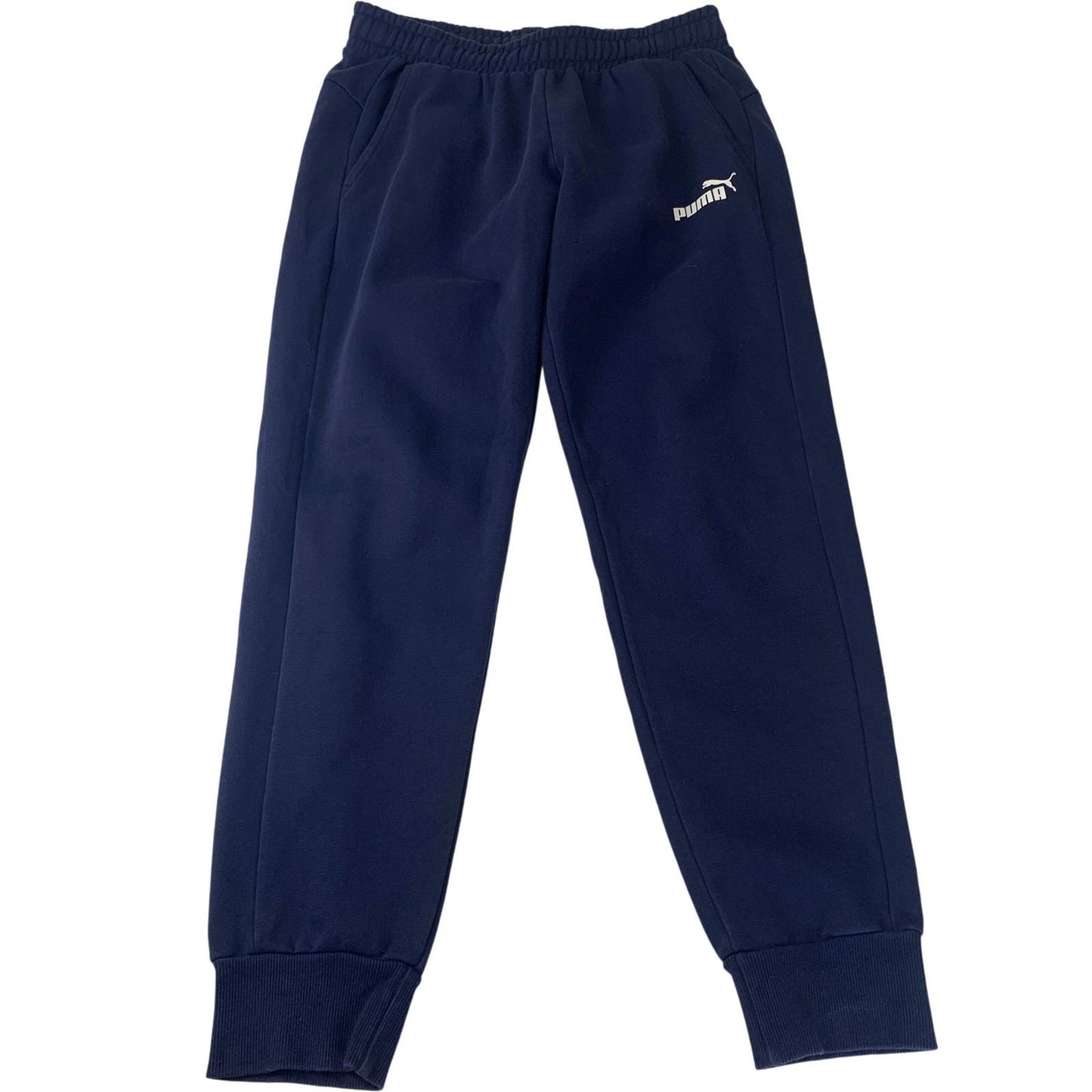 Puma Joggers Athletic Elastic Waist Cuffed Navy Blue Mens L