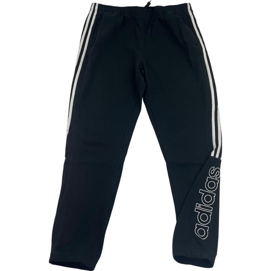 Adidas Jogger Track Pants Striped Logo Black Trousers Mens XL