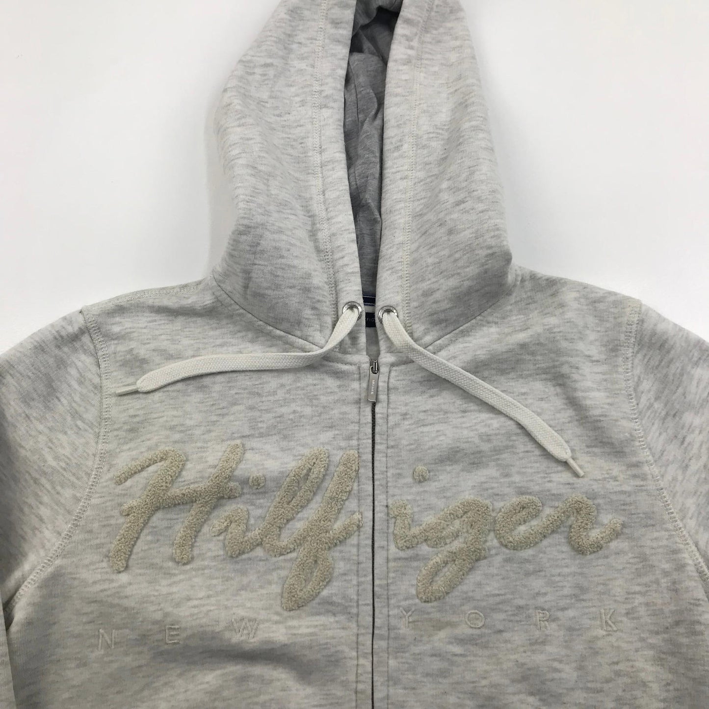 Womens TOMMY HILFIGER Light Grey Full Zip Hoodie , Size M
