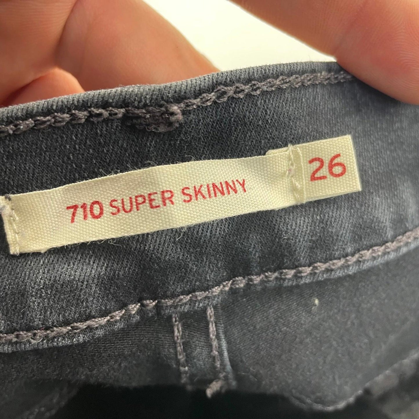 Levi's 710 Super Skinny Jeans Washed Black Women's UK 6
