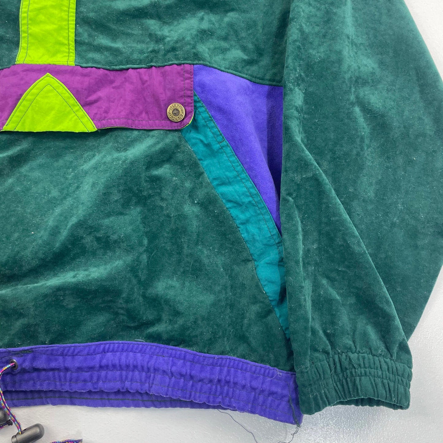 Women’s Vintage 90’s Funky Velour Multicoloured Track Jacket , Size L
