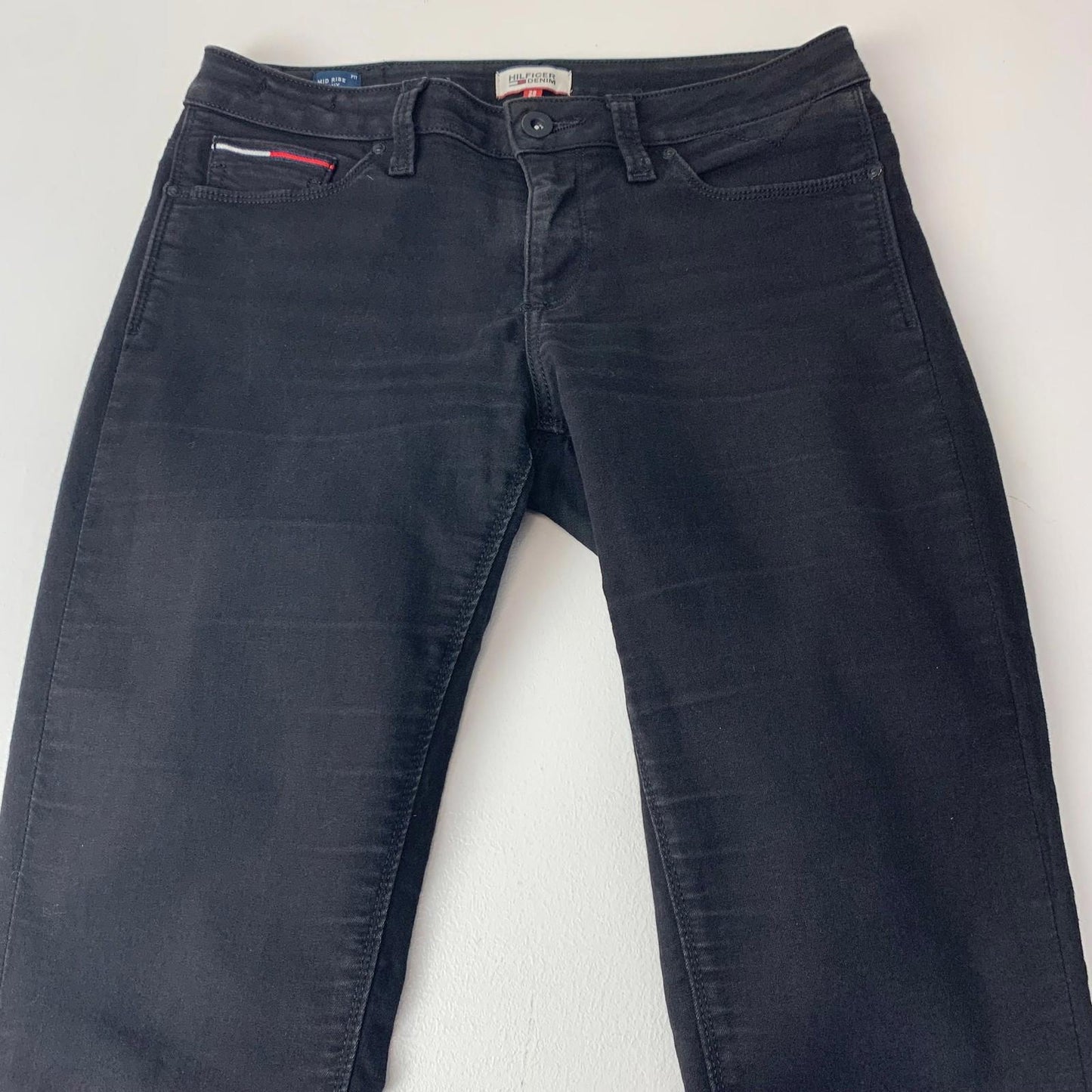 Hilfiger Denim Mid Rise Skinny Jeans Black Women's UK 8