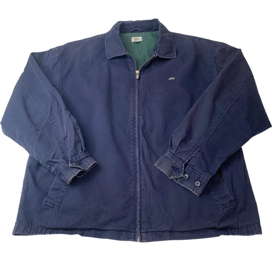 Lacoste Jacket Casual Zip Logo Navy Cotton Mens L