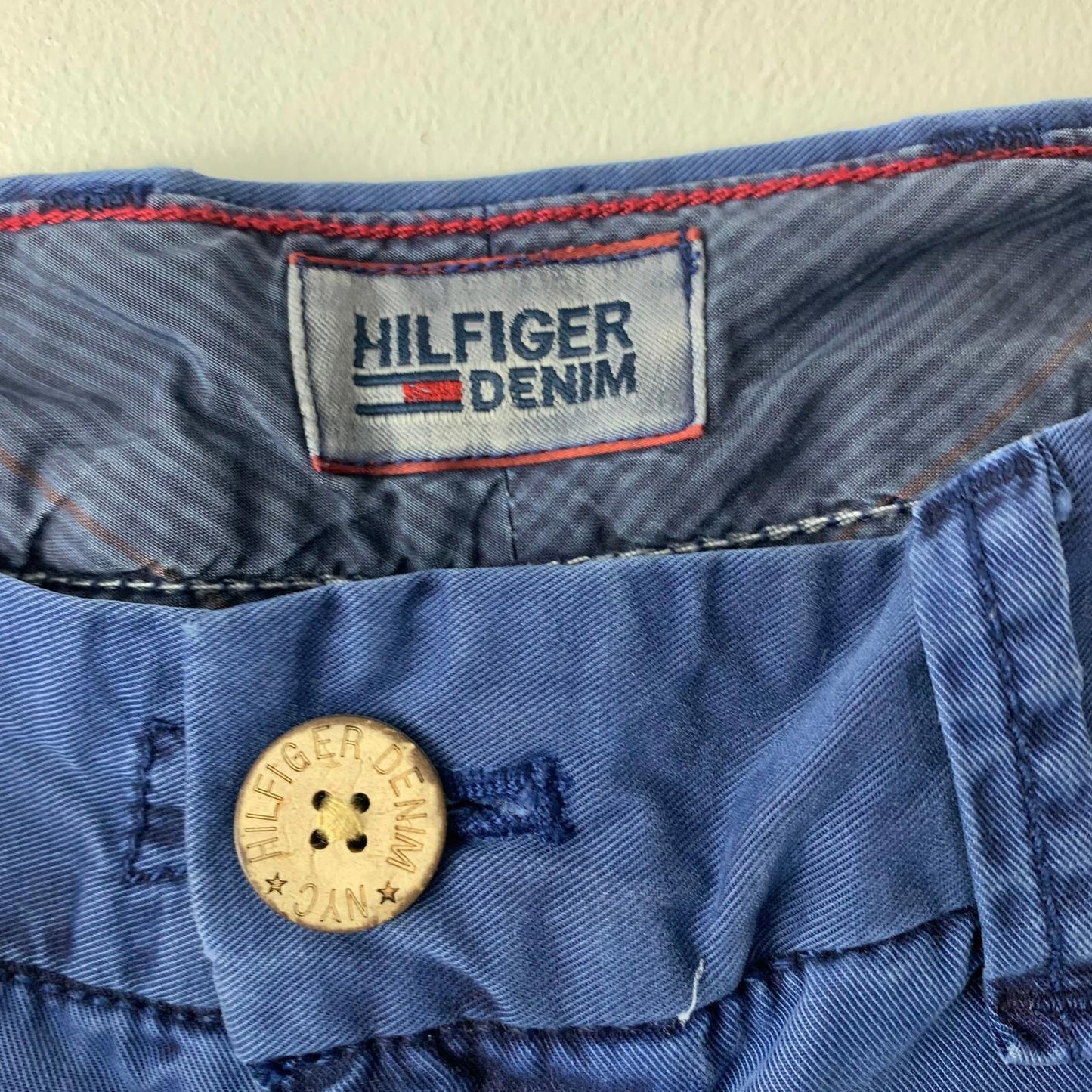 Hilfiger Denim Trousers Casual Blue Straight Fit Cotton Mens W34 L34