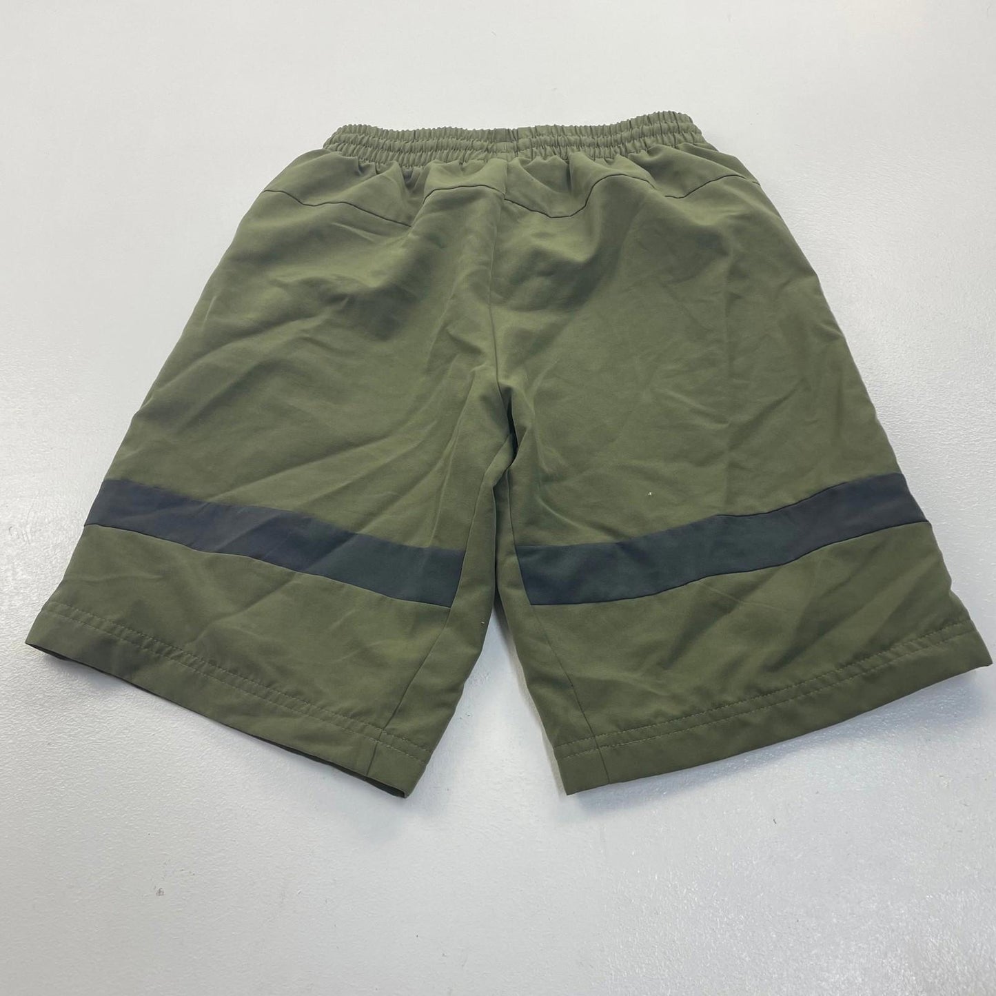 Adidas Boys Activewear Shorts Olive Green Striped UK 11-12Y