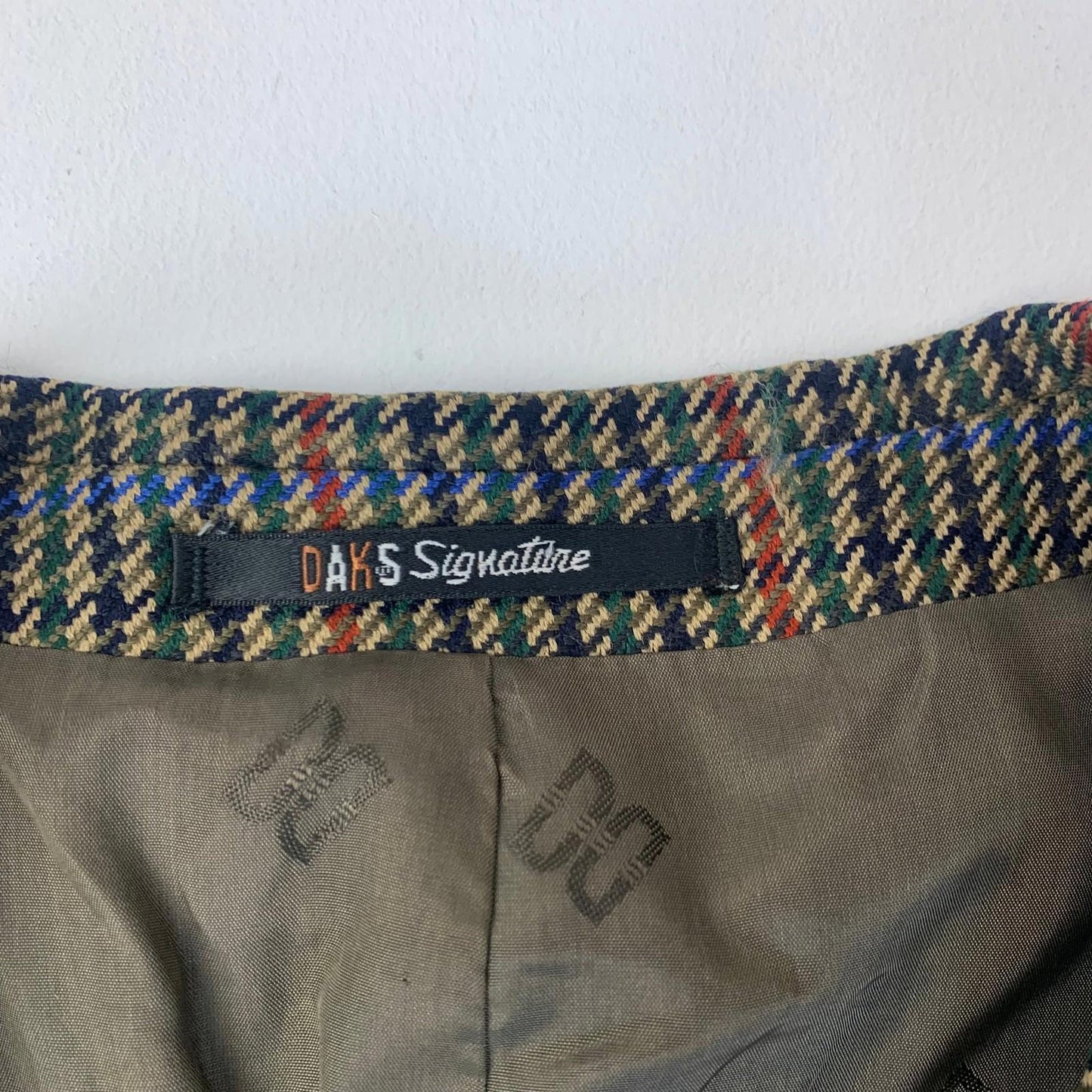 DAKS Signature Blazer Plaid Check Wool Smart Jacket Multicoloured Women UK 16
