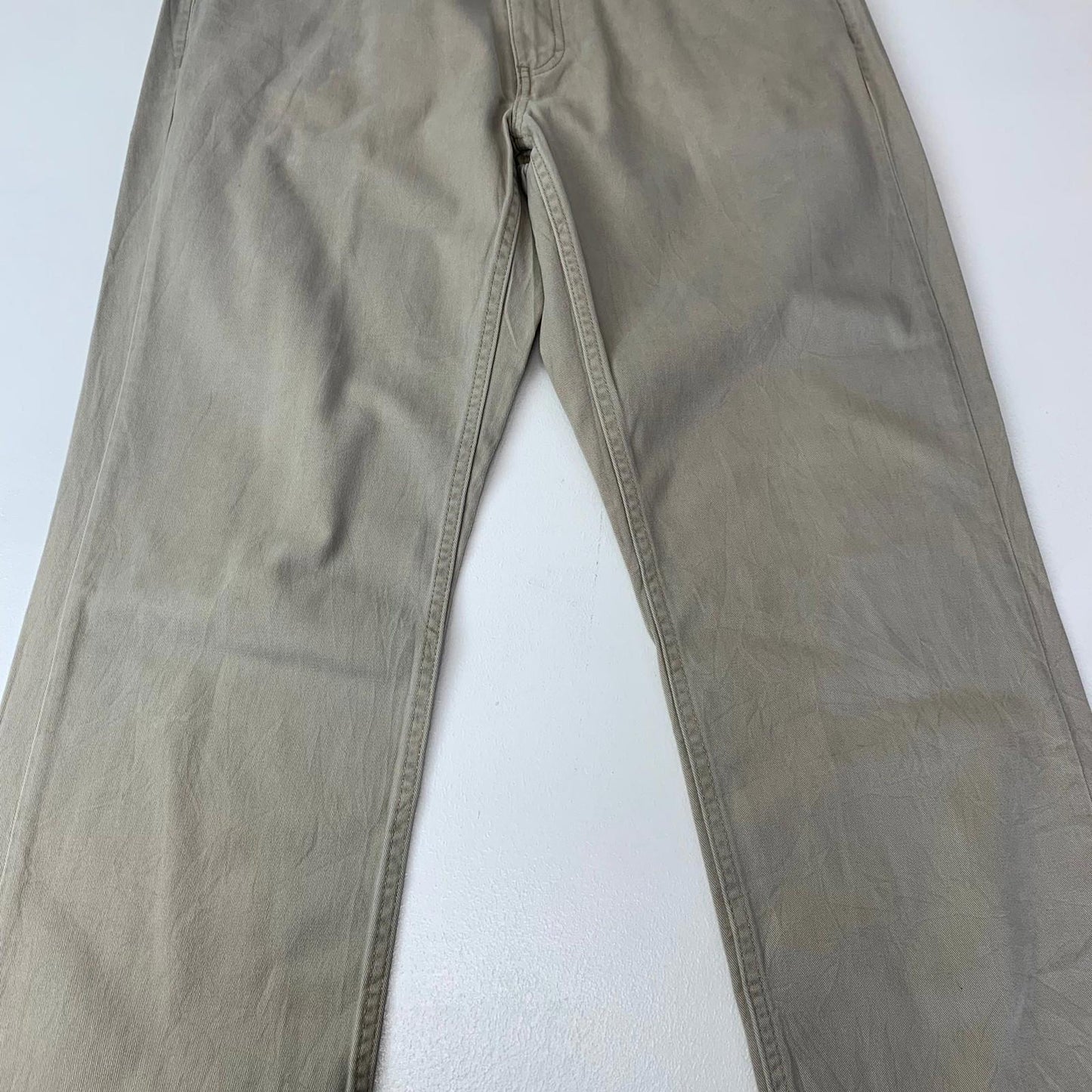 Chaps 5-Pocket Twill Trousers Casual Beige Mens 34 X 32