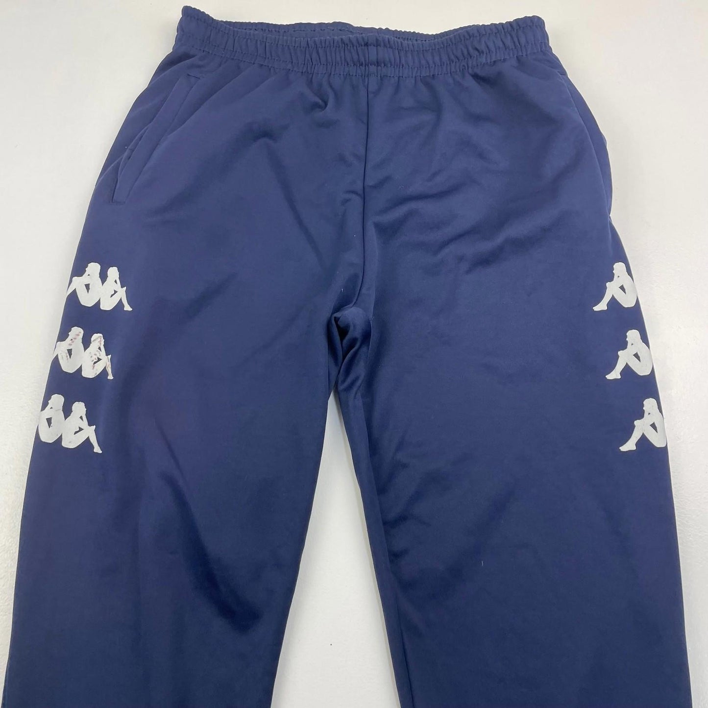 Kappa Track Pants Logo Printed Casual Jogger Navy Blue Mens Medium