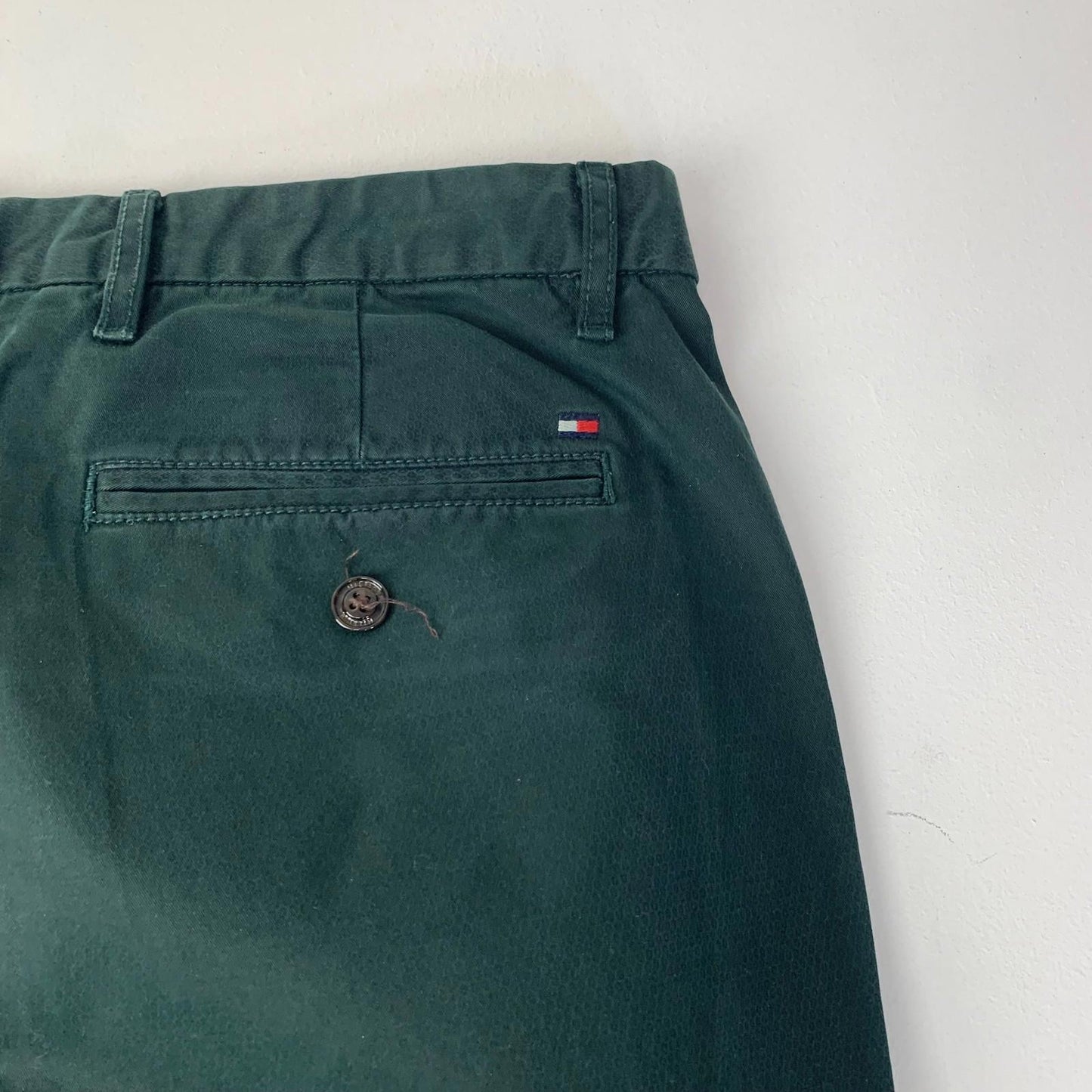 Tommy Hilfiger Denton Chino Straight Trousers Dark Green Mens W34 L27