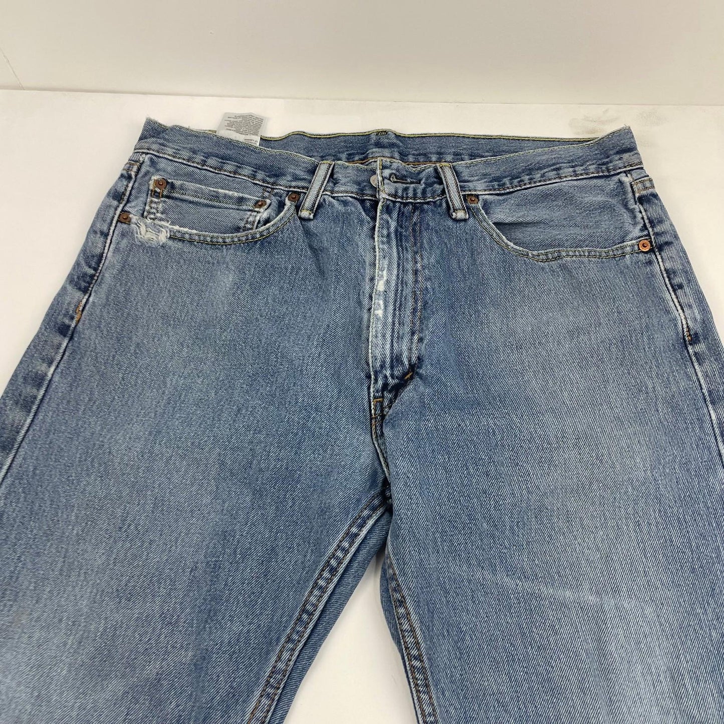LEVI'S Jeans Straight Leg Vintage Distressed Blue Denim Mens W34 L34