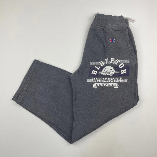 Women’s CHAMPION Grey Joggers , USA NFL BLUFFTON UNI Wide Leg , Size Medium