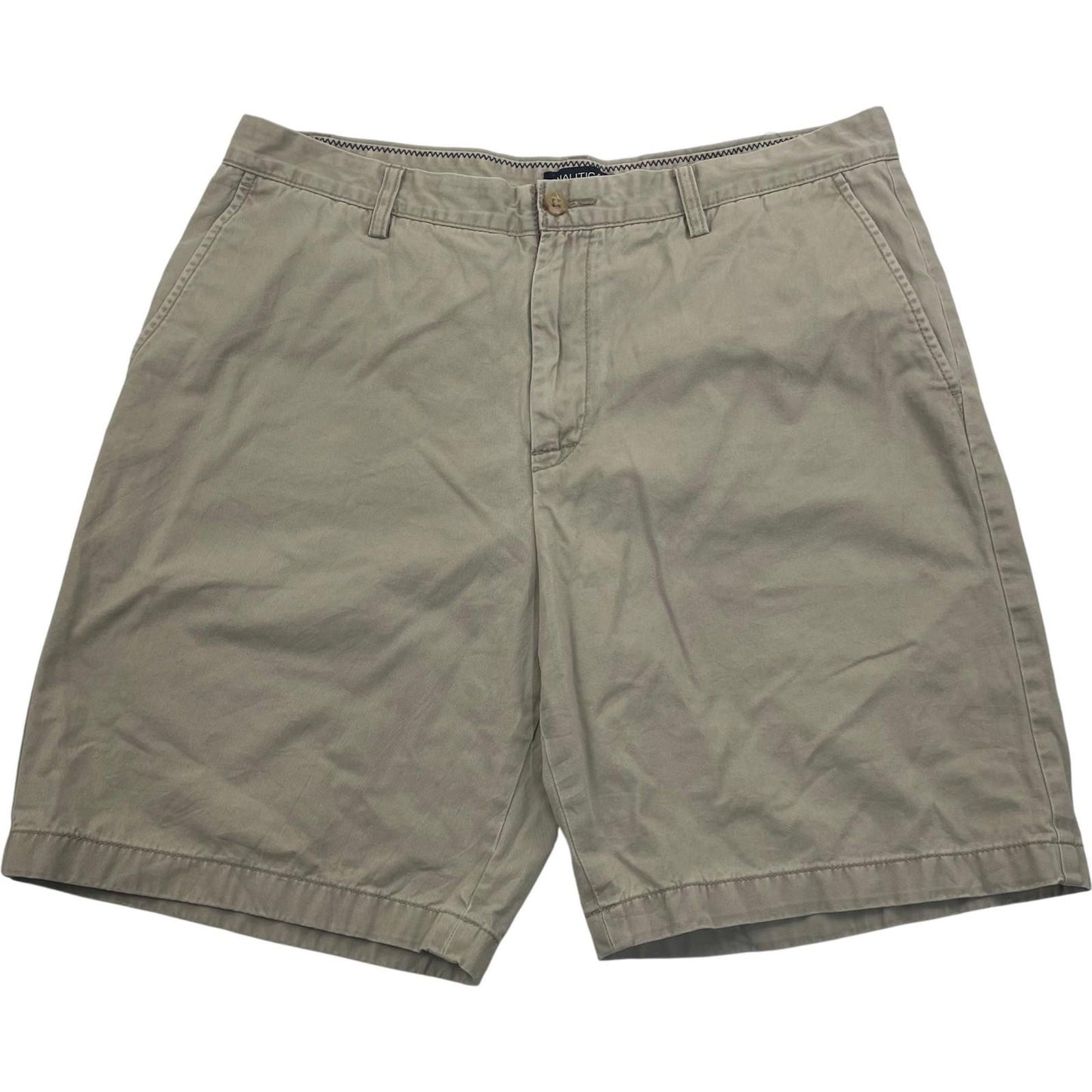 Nautica Chino Shorts Classic Casual Beige Cotton Mens 36