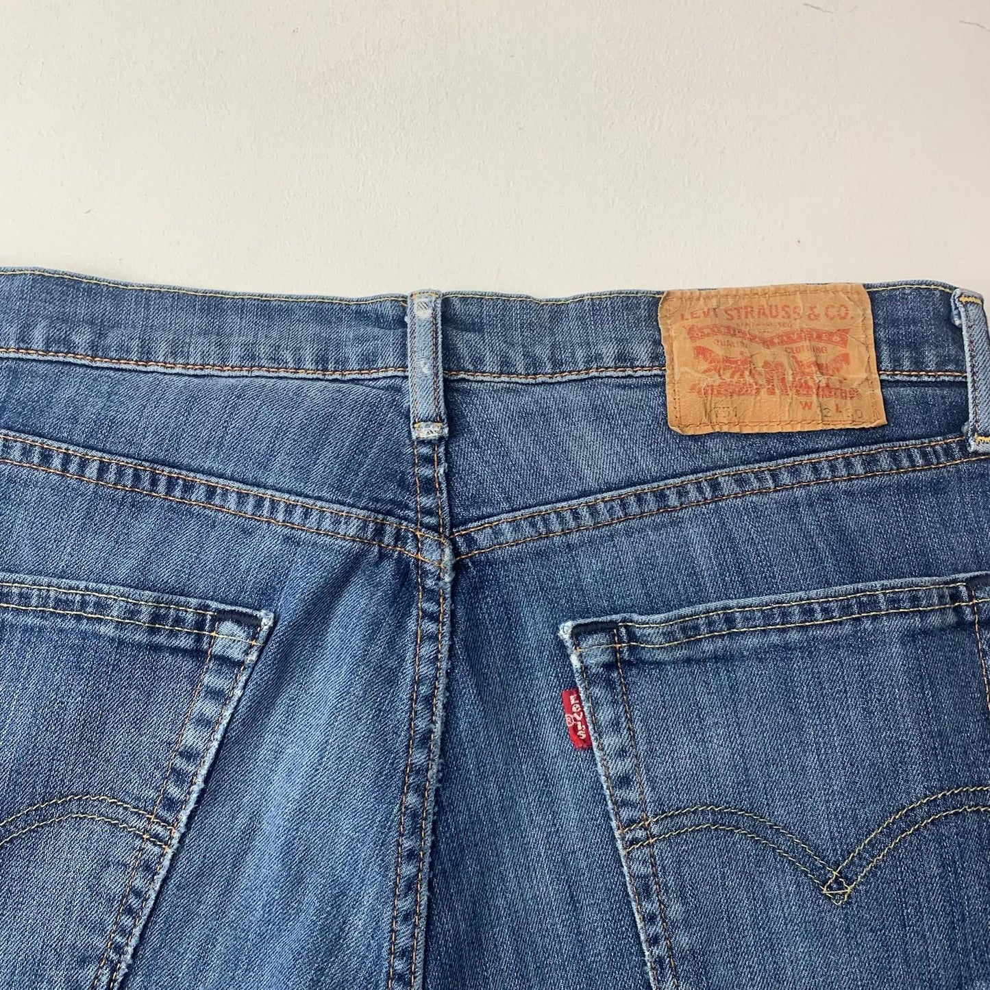 Levi's Denim Shorts Distressed Casual Blue Mens W32