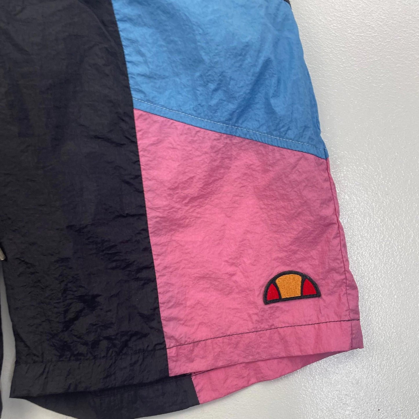 Ellesse Colour Block Swim Shorts Retro Multicoloured Logo Mens UK S