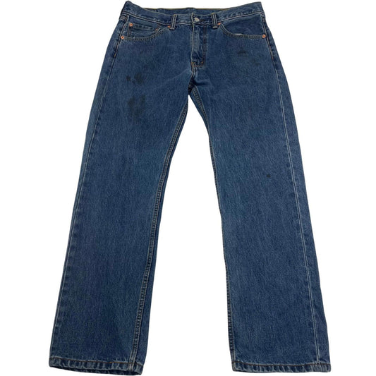 Levi's 505 Jeans Straight Fit Dark Wash Denim Classic Blue Mens W33 L30