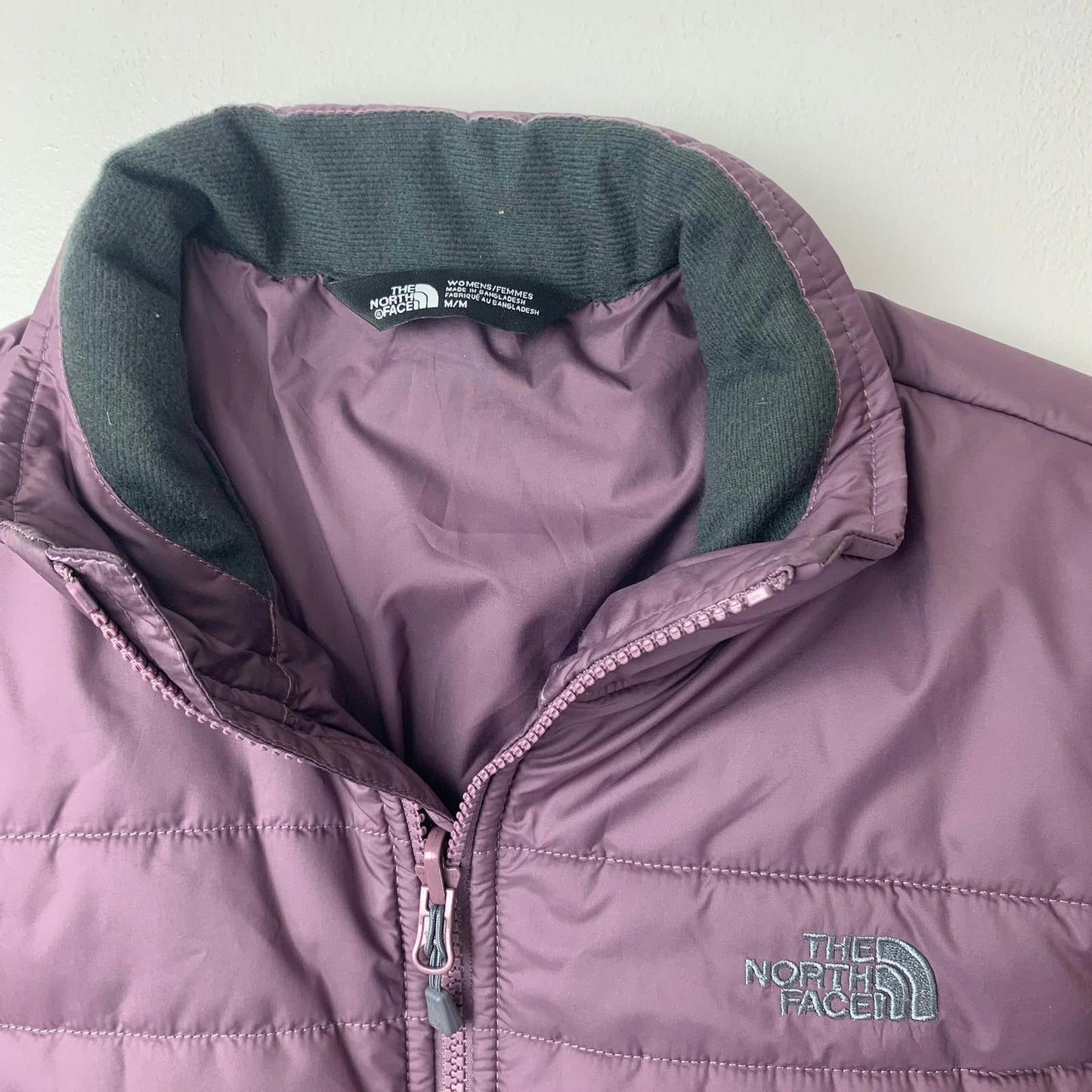 The North Face Women's Puffer Jacket Quilted Purple Full Zip M