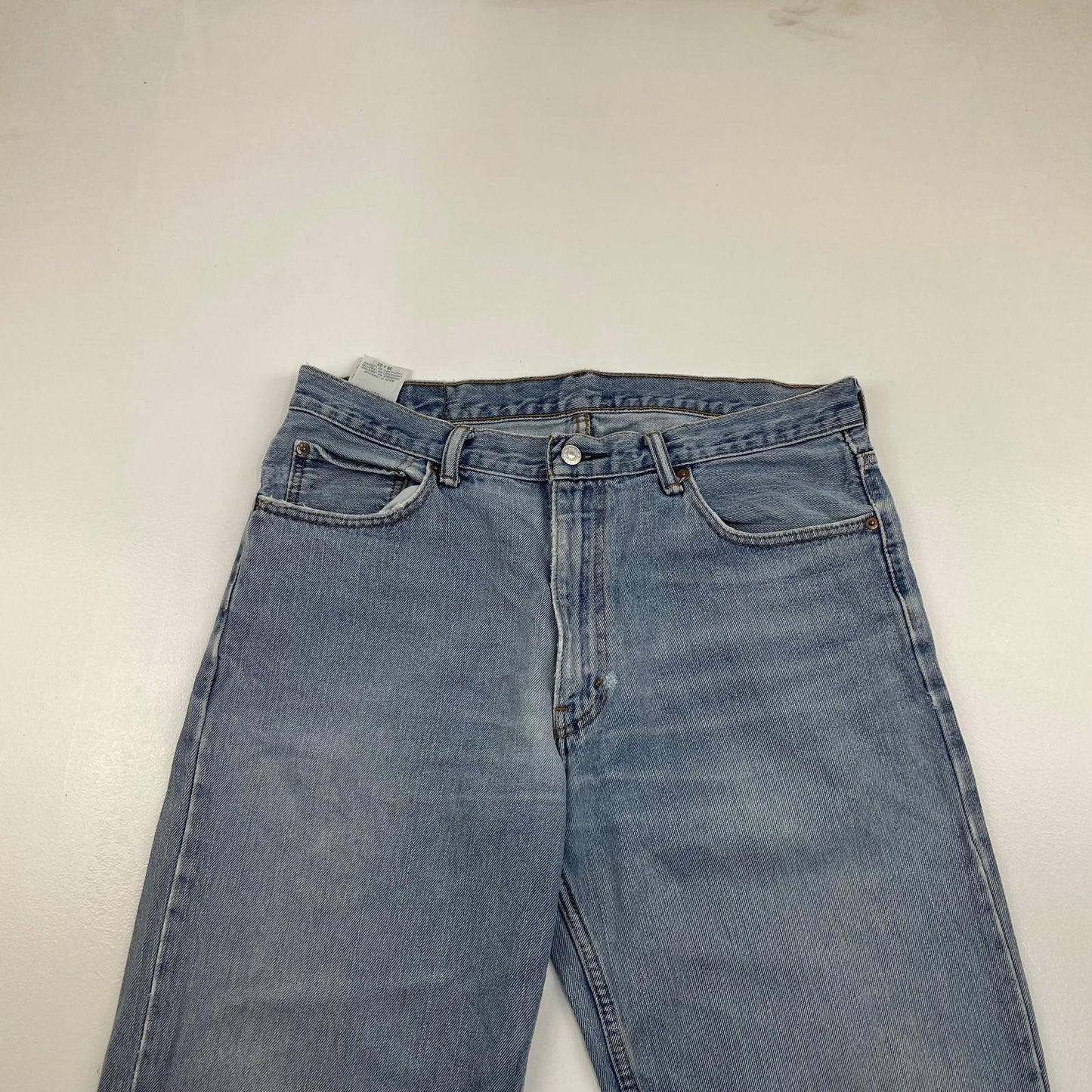 LEVI'S Jeans Straight Distressed Light Wash Denim Mens 36 X 32