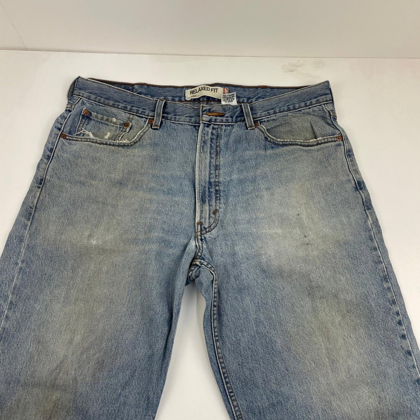 LEVI'S 501 Jeans Relaxed Fit Vintage Light Blue Denim Mens Size 38 X 30
