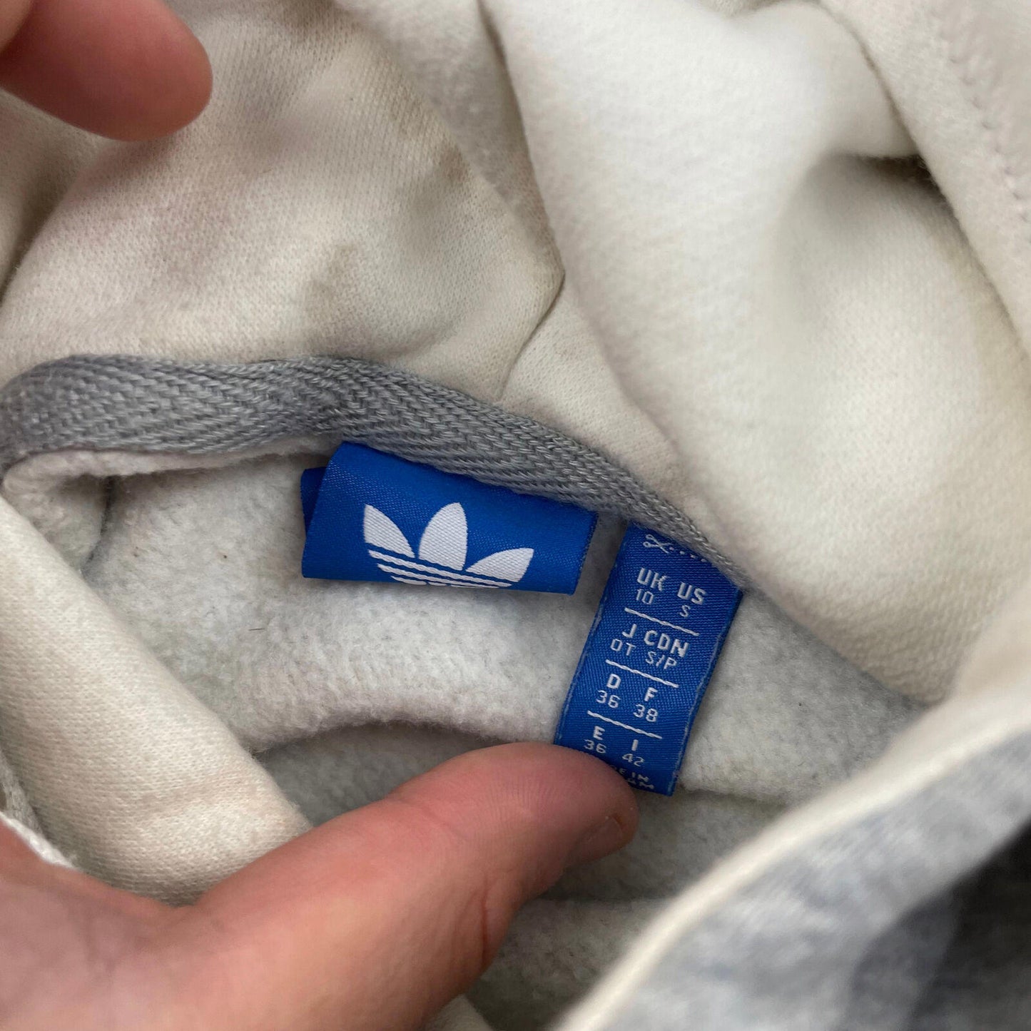 Womens Adidas Grey Spellout Hoodie , Size UK10