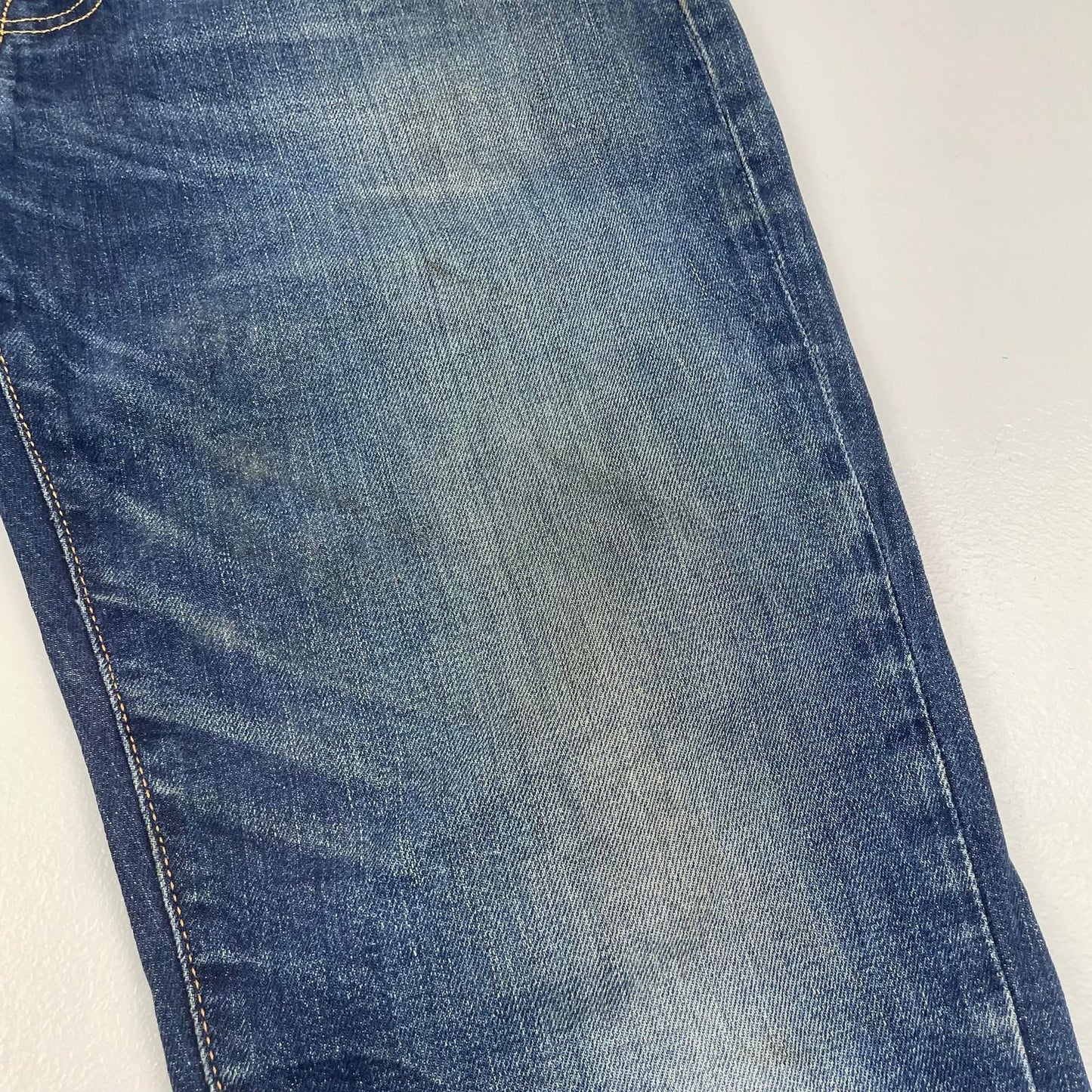 LEVI'S Jeans Straight Fit Faded Casual Blue Cotton Denim Mens W34 L30