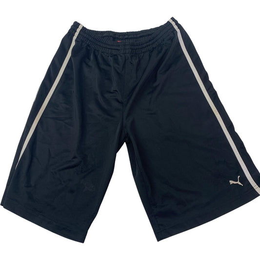 PUMA Boys Athletic Sweat Shorts Black Striped Detail Activewear XL